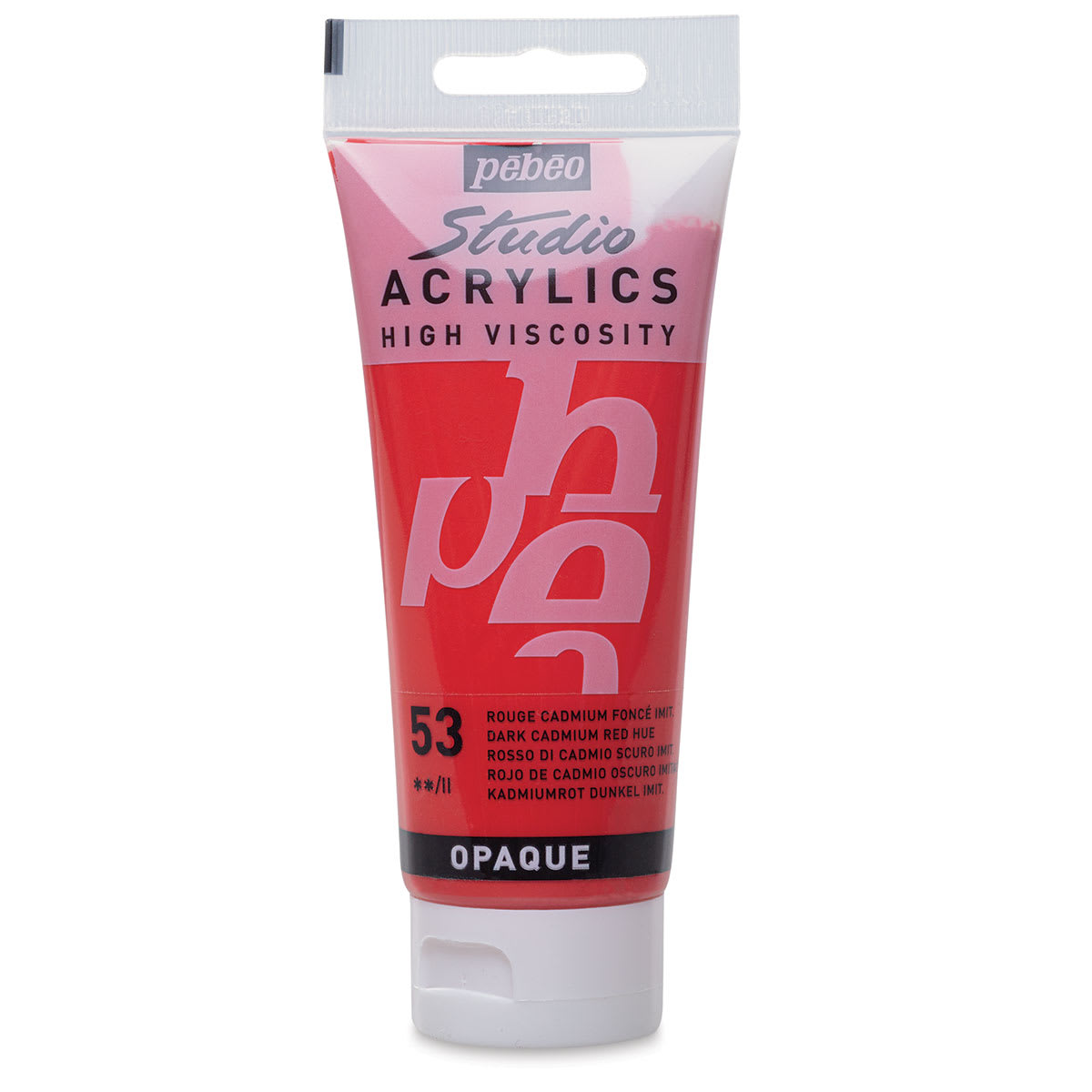 Pebeo High Viscosity Acrylics - Dark Cadmium Red Hue, 100 ml tube