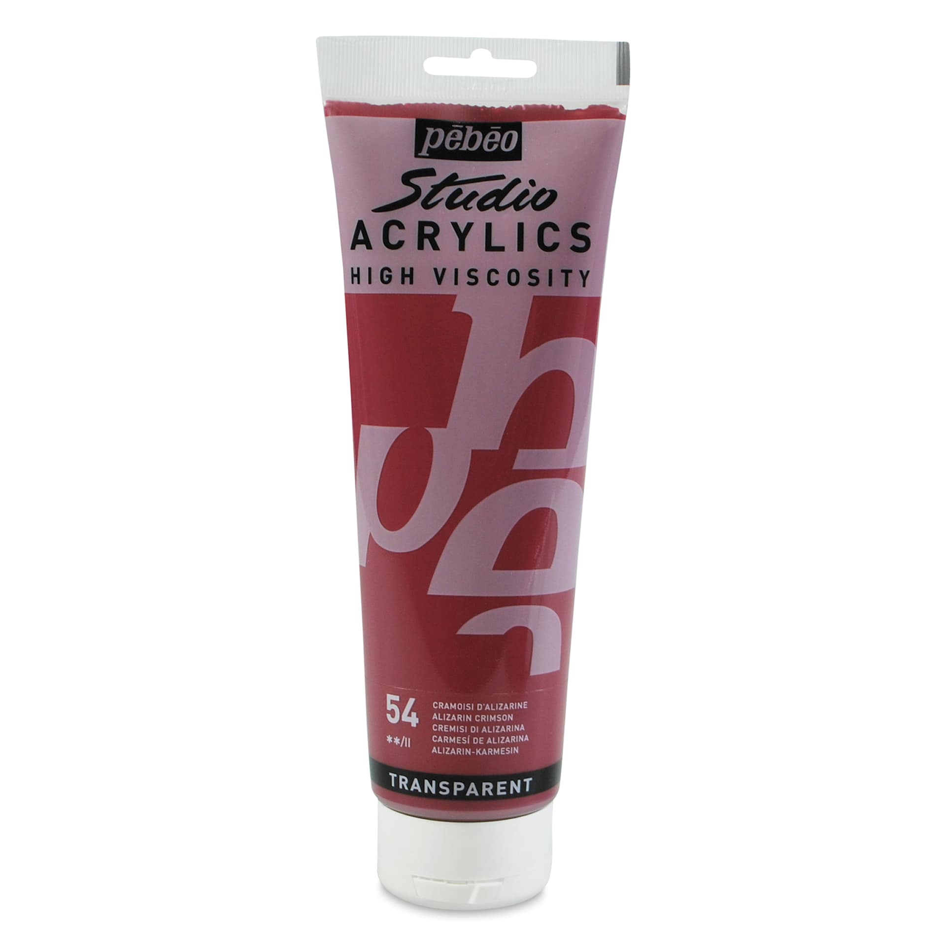 Pebeo High Viscosity Acrylics - Alizarin Crimson, 250 ml, Tube (Front)