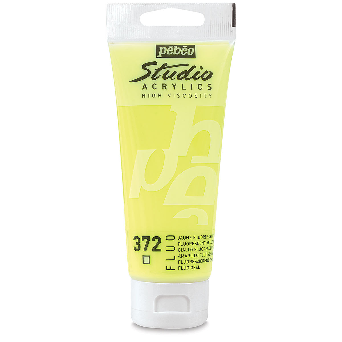 Pebeo High Viscosity Acrylics - Fluorescent Yellow, 100 ml tube