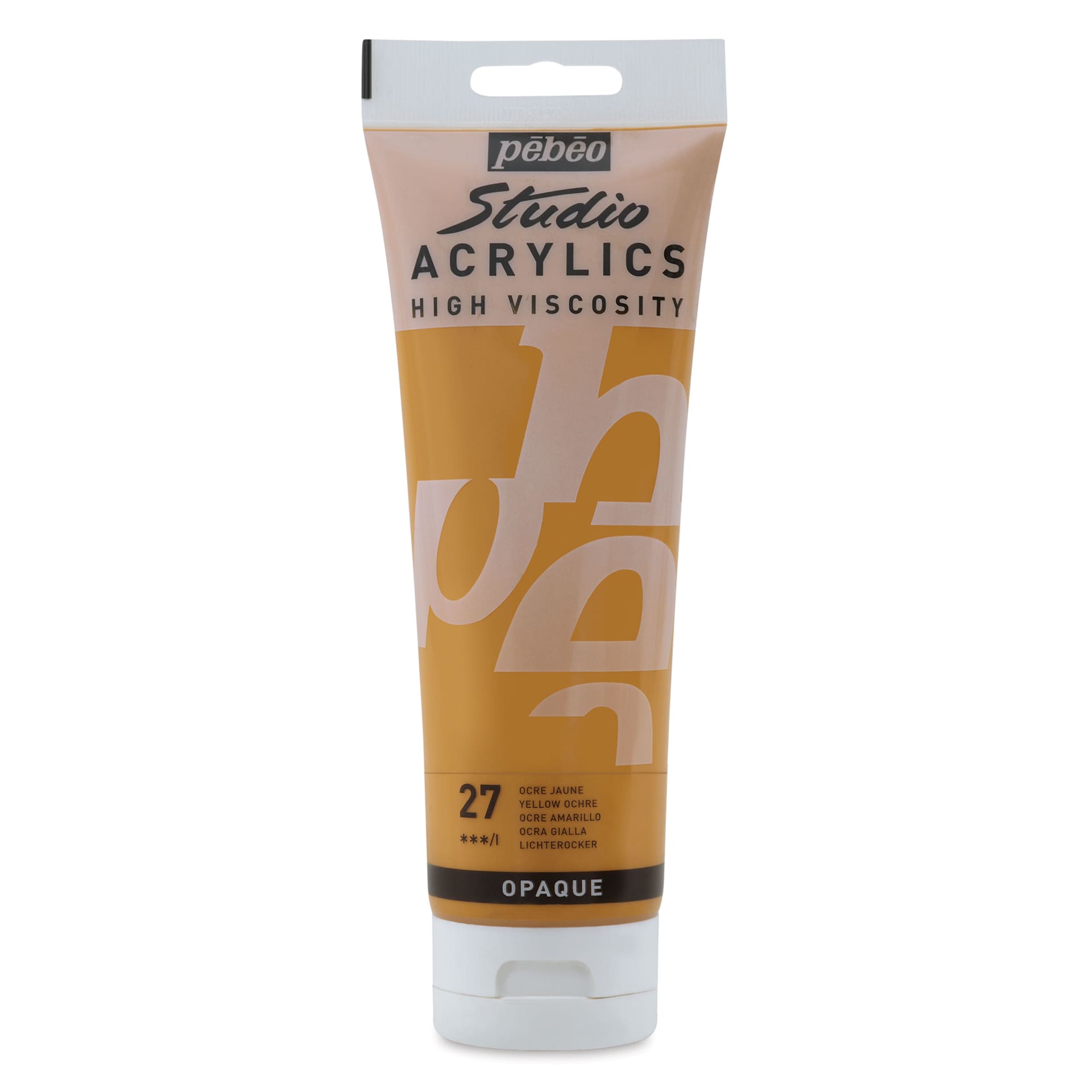 Pebeo High Viscosity Acrylics - Yellow Ochre, 250 ml Tube