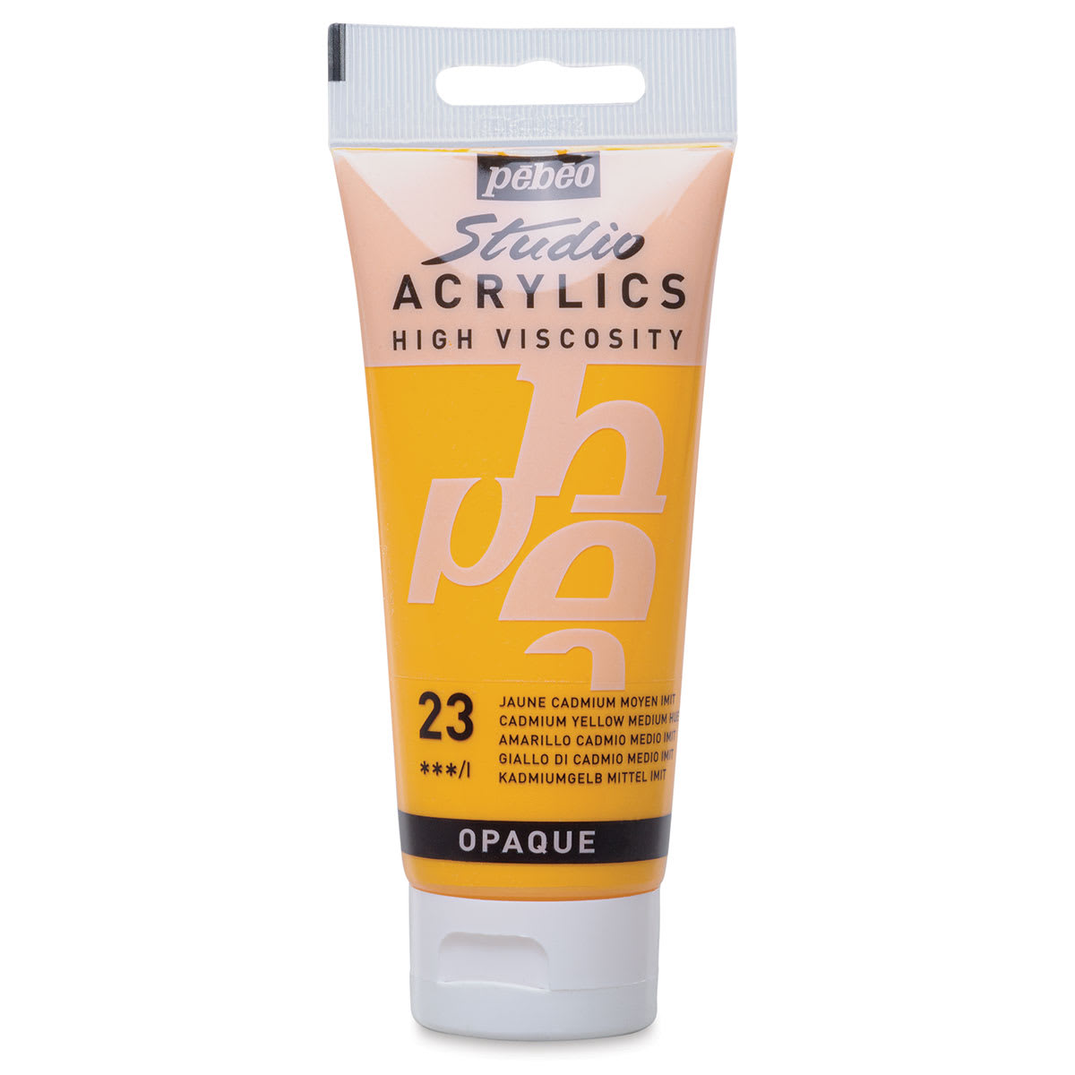 Pebeo High Viscosity Acrylics - Cadmium Yellow Medium Hue, 100 ml tube