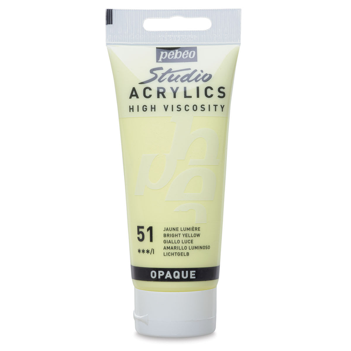 Pebeo High Viscosity Acrylics - Bright Yellow, 100 ml tube