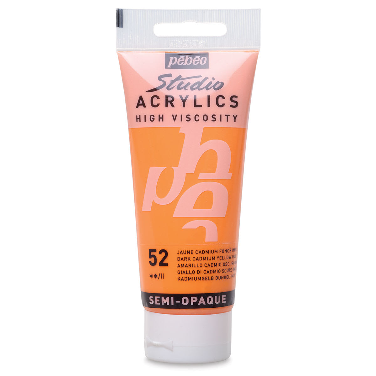 Pebeo High Viscosity Acrylics - Dark Cadmium Yellow Hue, 100 ml tube
