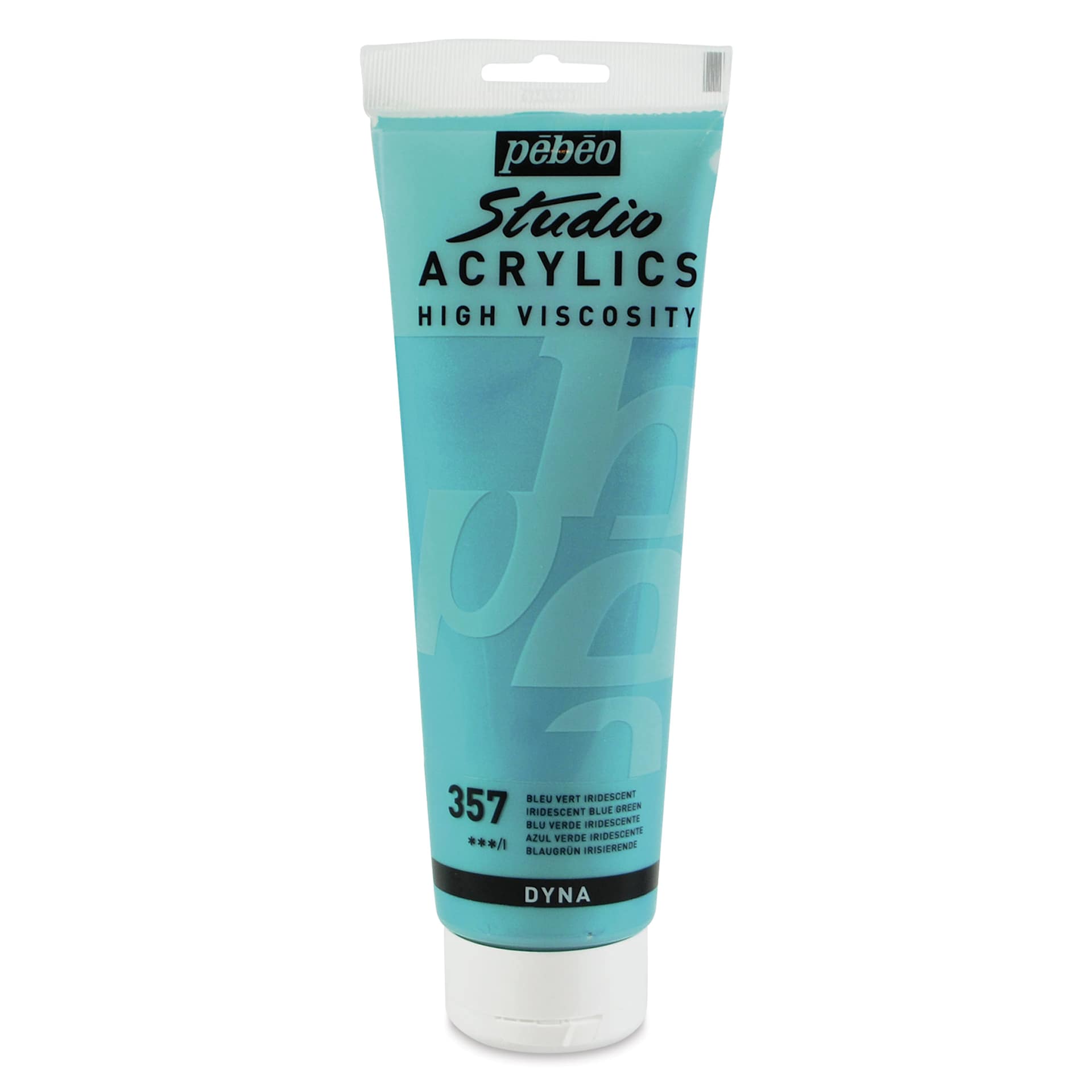 Pebeo High Viscosity Acrylics - Iridescent Blue/Green, 250 ml, Tube