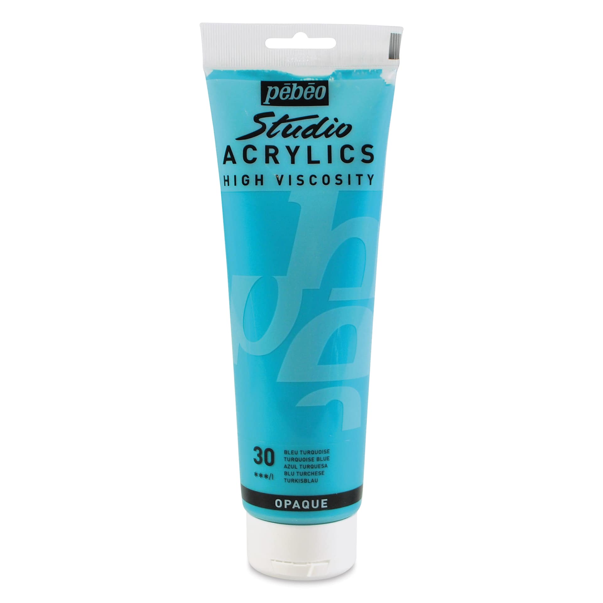 Pebeo High Viscosity Acrylics - Turquoise Blue, 250 ml, Tube (Front)