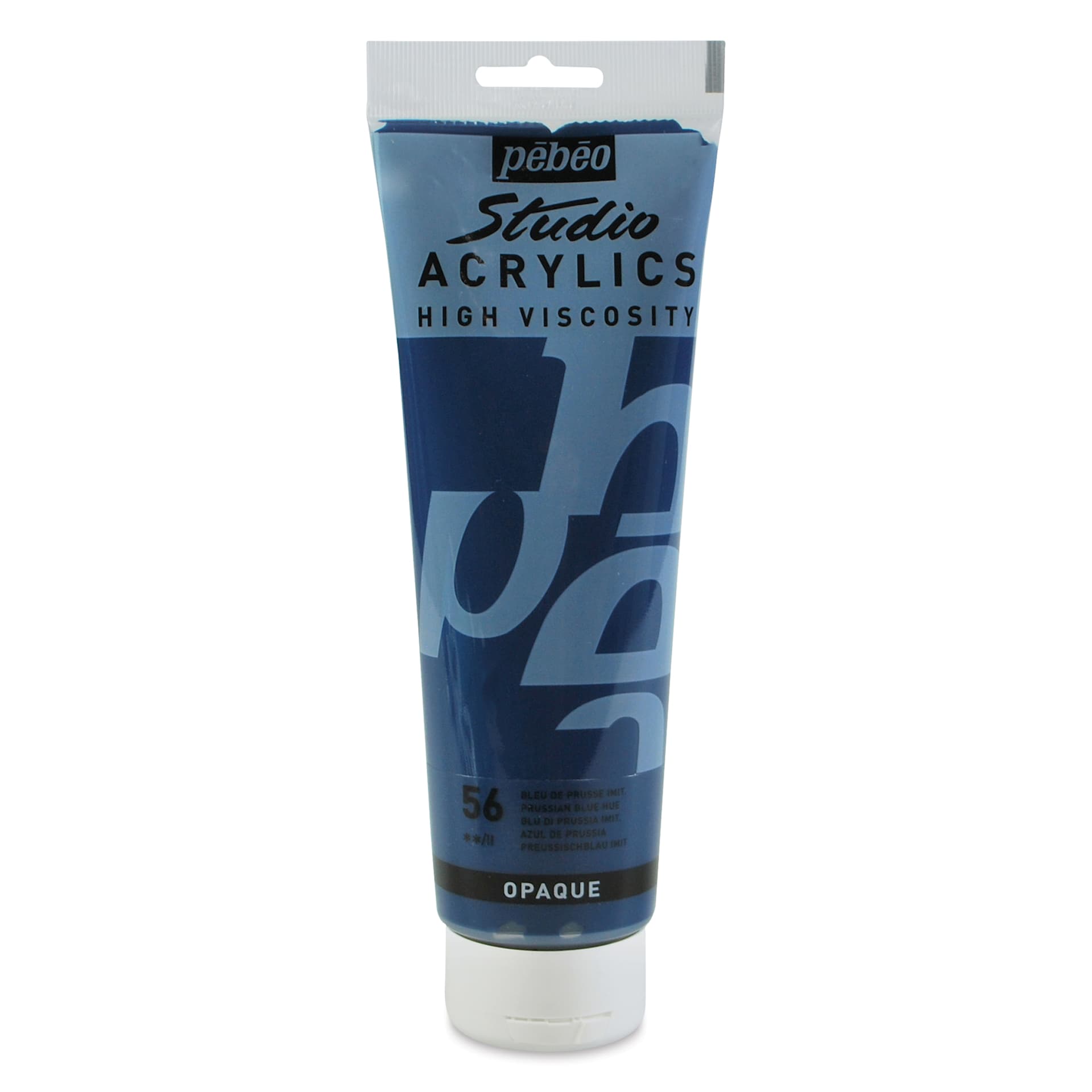 Pebeo High Viscosity Acrylics - Prussian Blue Hue, 250 ml, Tube (Front)