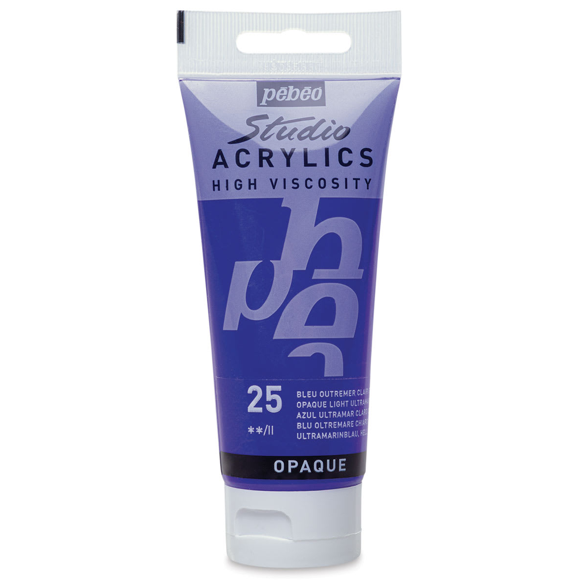 Pebeo High Viscosity Acrylics - Opaque Light Ultramarine Blue, 100 ml tube