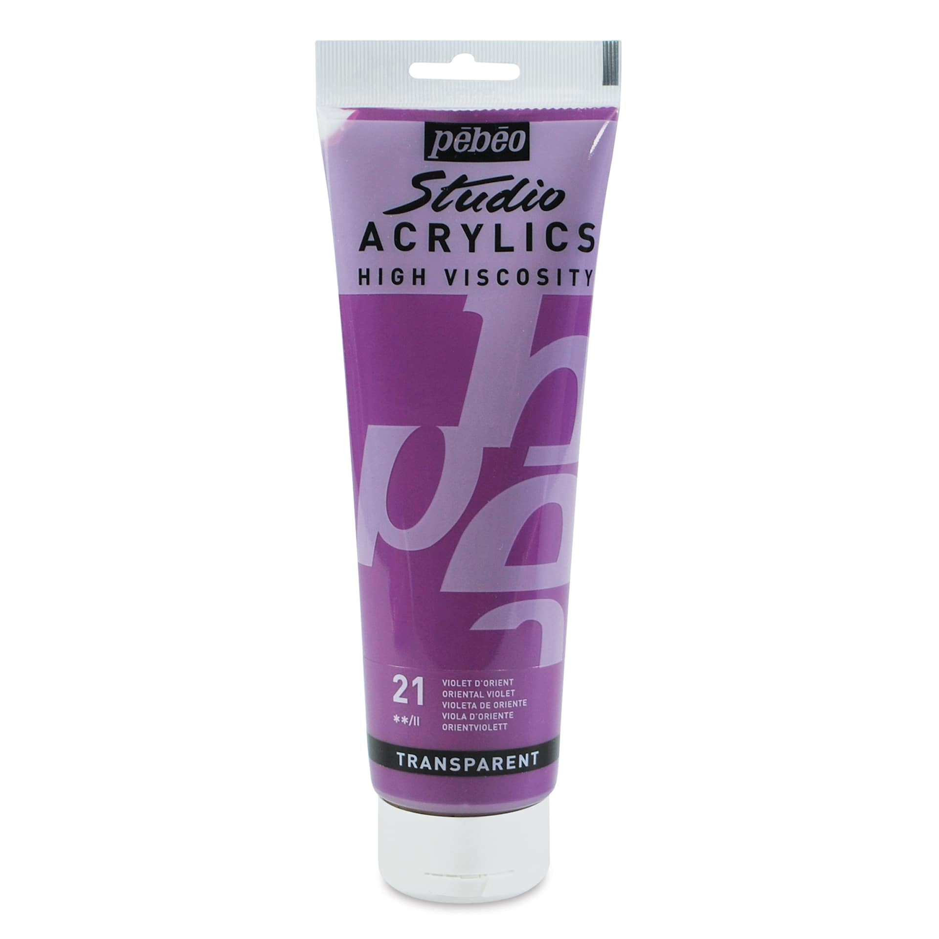 Pebeo High Viscosity Acrylics - Oriental Violet, 250 ml, Tube (Front)