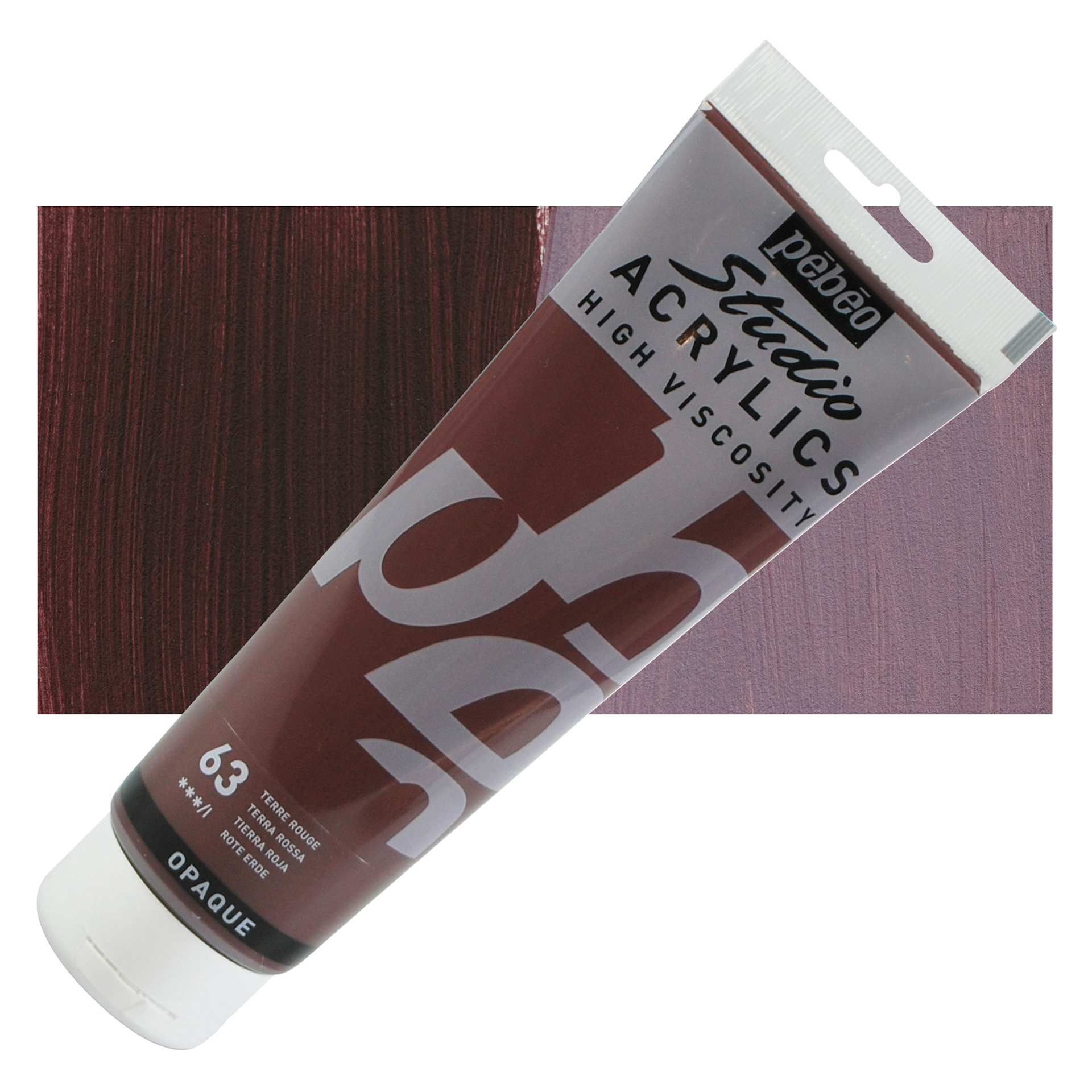 Pebeo High Viscosity Acrylic - Terra Rossa, 250 ml, Tube and swatch
