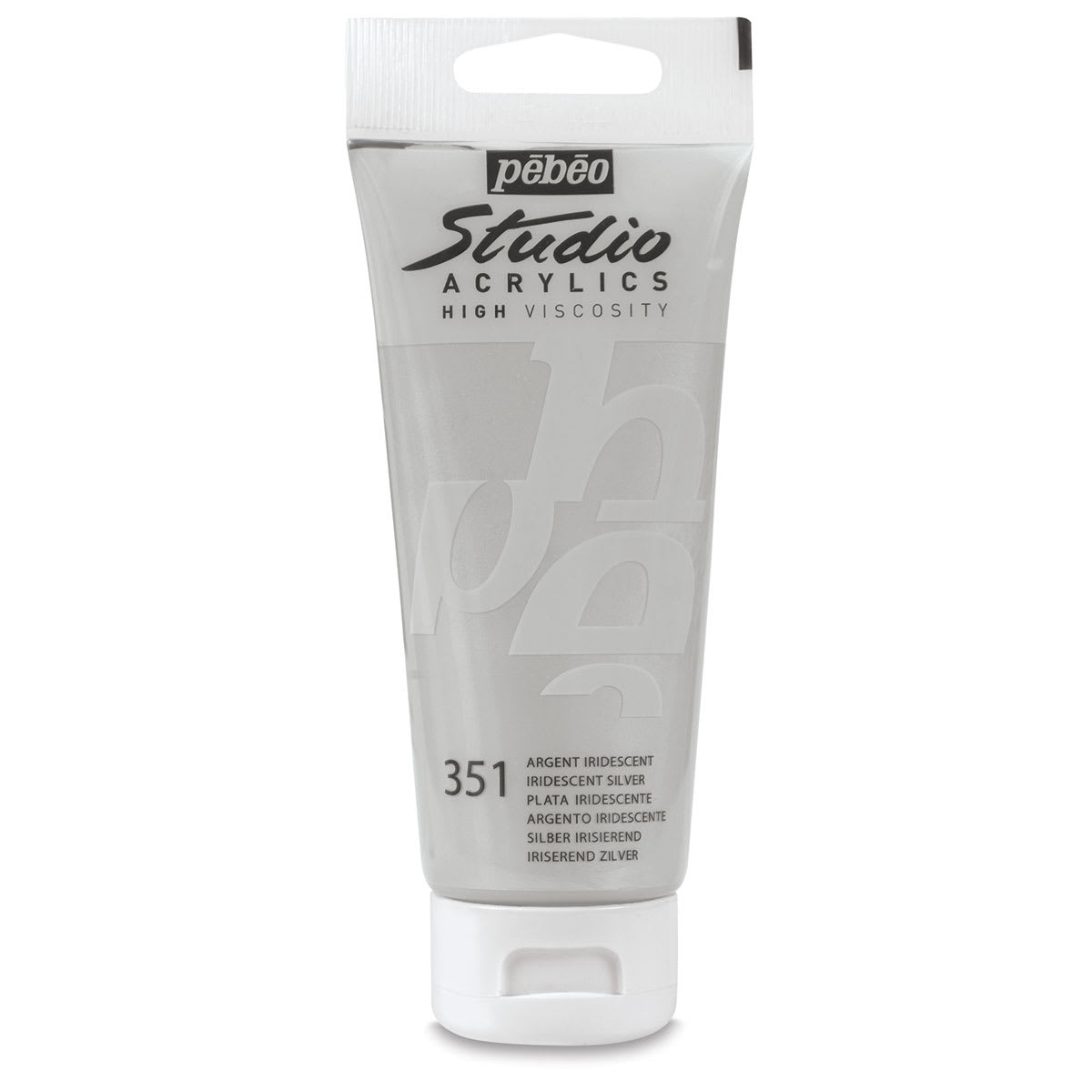 Pebeo High Viscosity Acrylics - Iridescent Silver, 100 ml tube