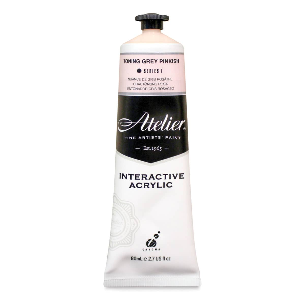 Chroma Atelier Interactive Artists' Acrylics - Toning Gray Pinkish, 80 ml jar