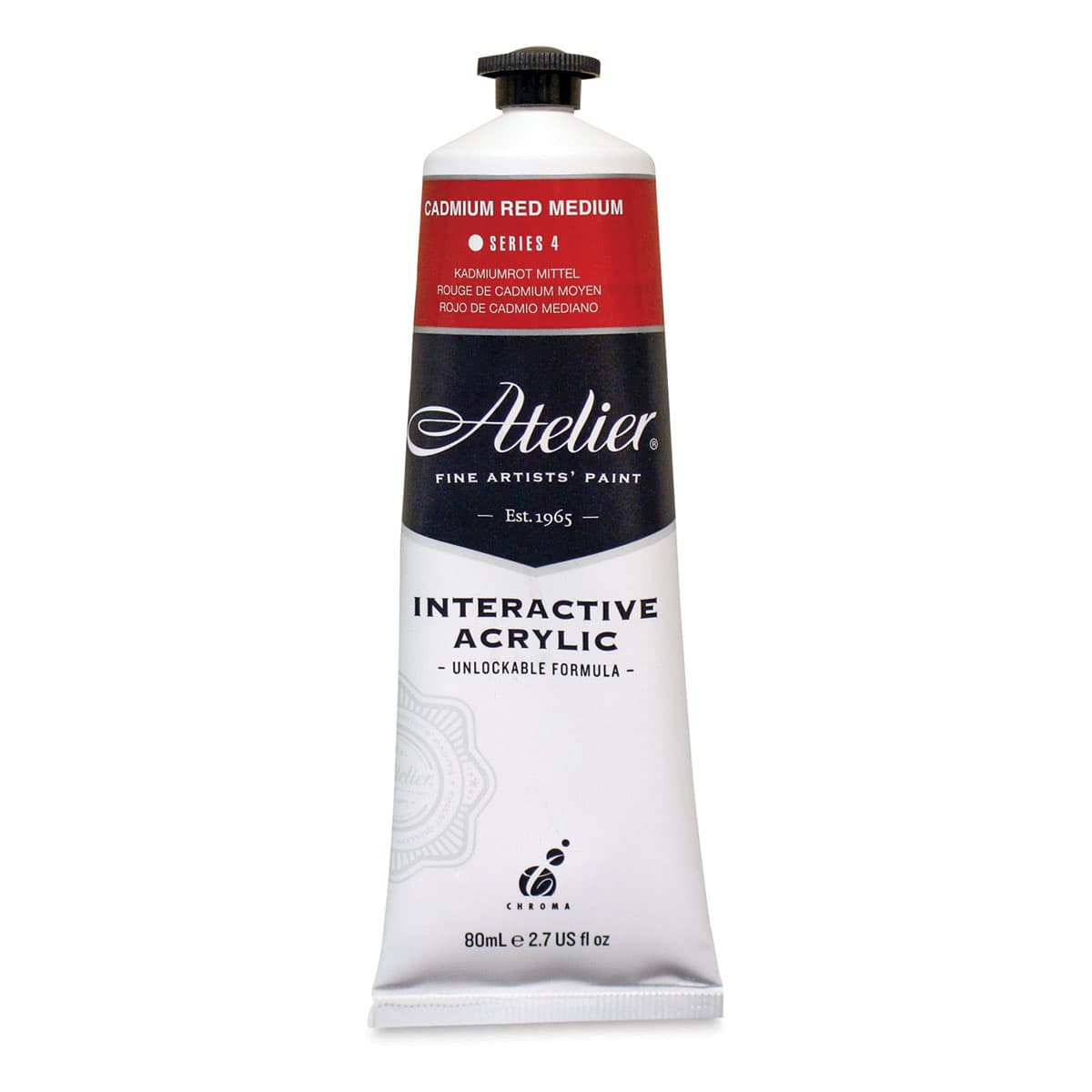 Chroma Atelier Interactive Artists' Acrylics - Cadmium Red Medium, 80 ml tube