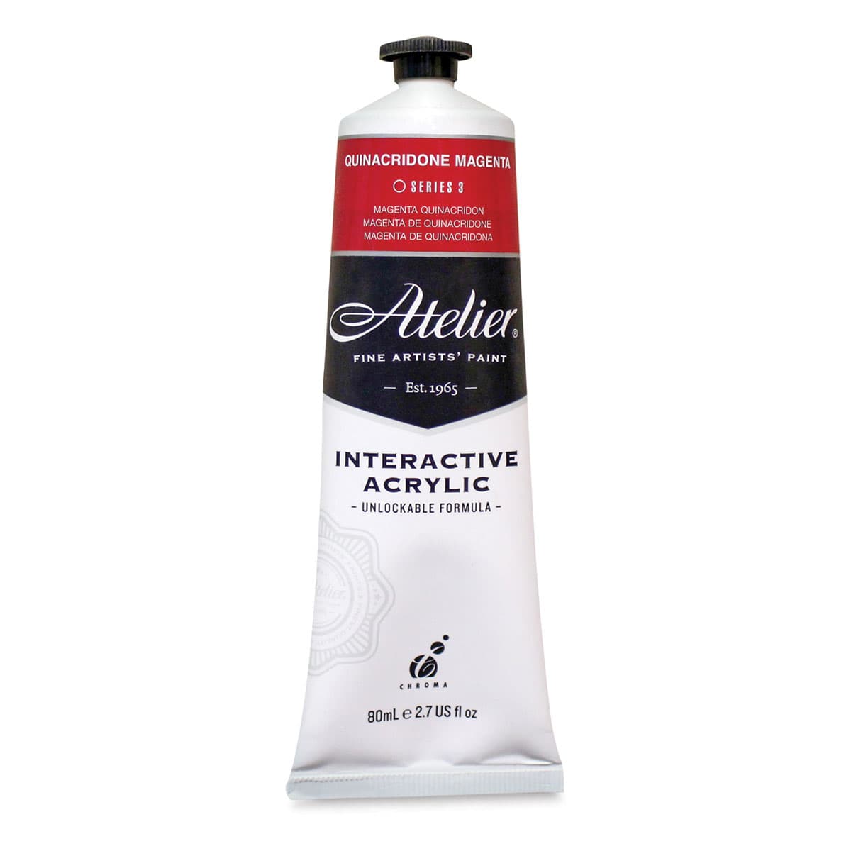 Chroma Atelier Interactive Artists' Acrylics - Quinacridone Magenta, 80 ml tube