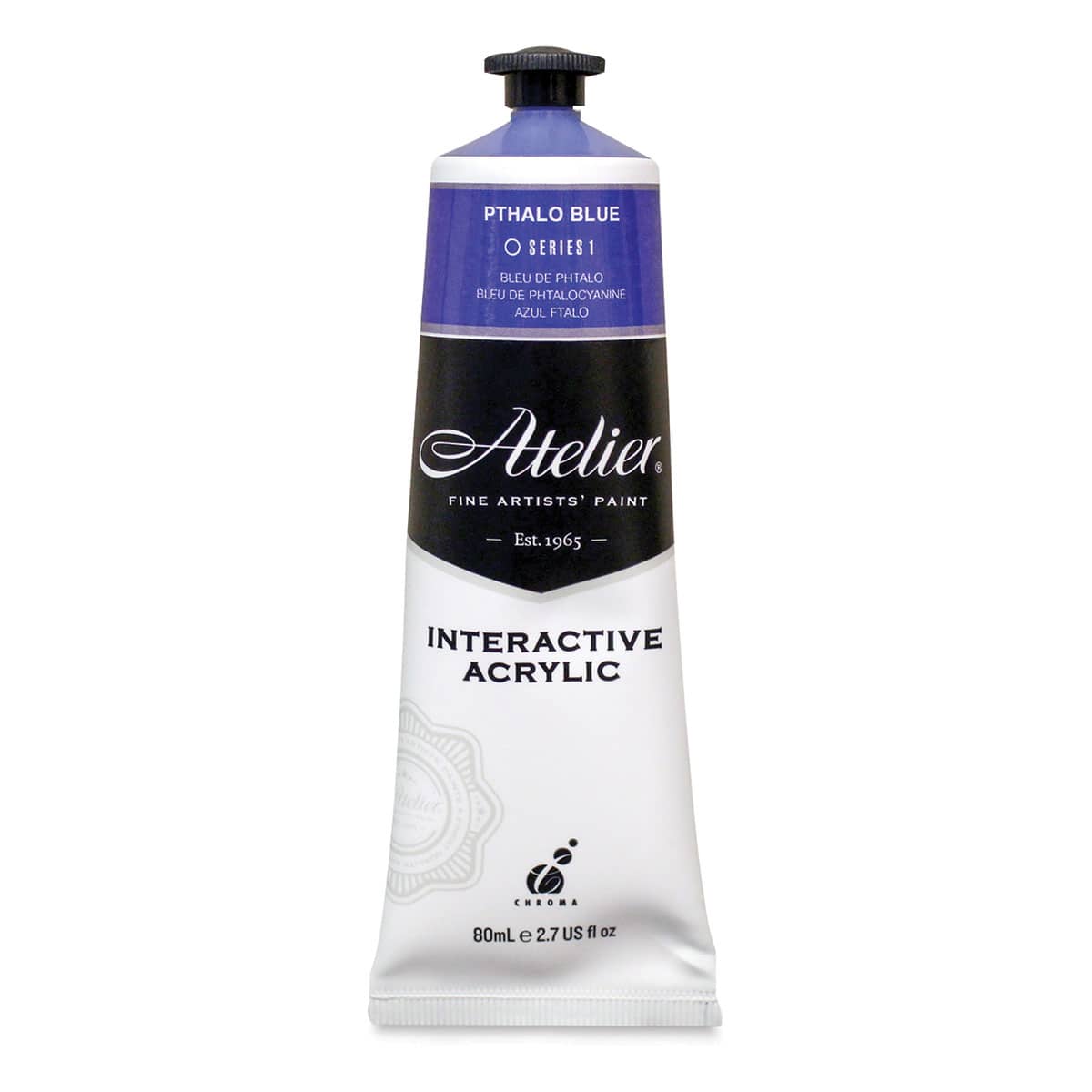 Chroma Atelier Interactive Artists' Acrylics - Pthalo Blue, 80 ml tube