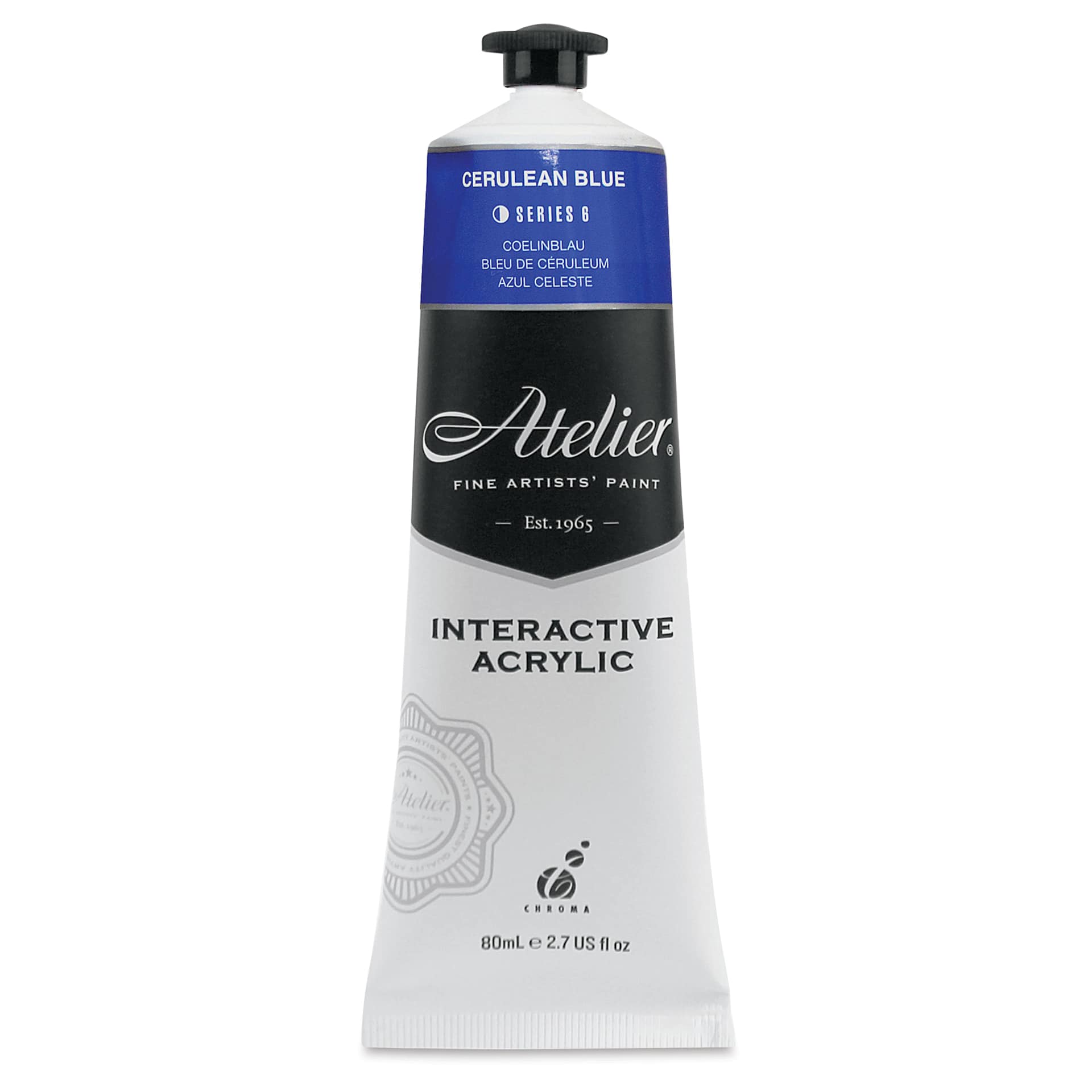 Chroma Atelier Interactive Artists' Acrylics - Cerulean Blue, 80 ml tube