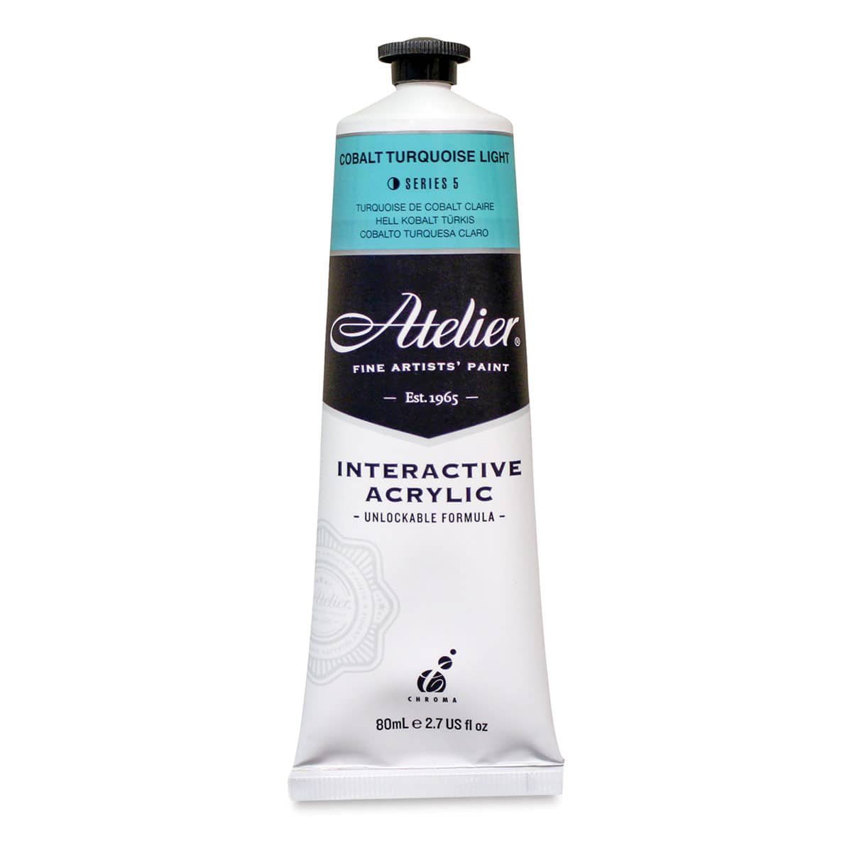Chroma Atelier Interactive Artists' Acrylics - Cobalt Turquoise Light, 80 ml tube
