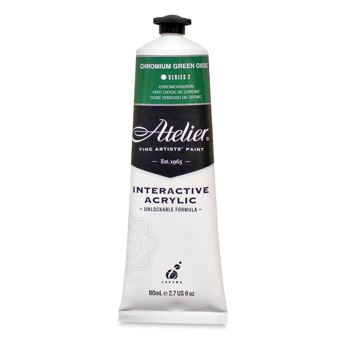 Chroma Atelier Interactive Artists' Acrylics - Chromium Green Oxide, 80 ml tube