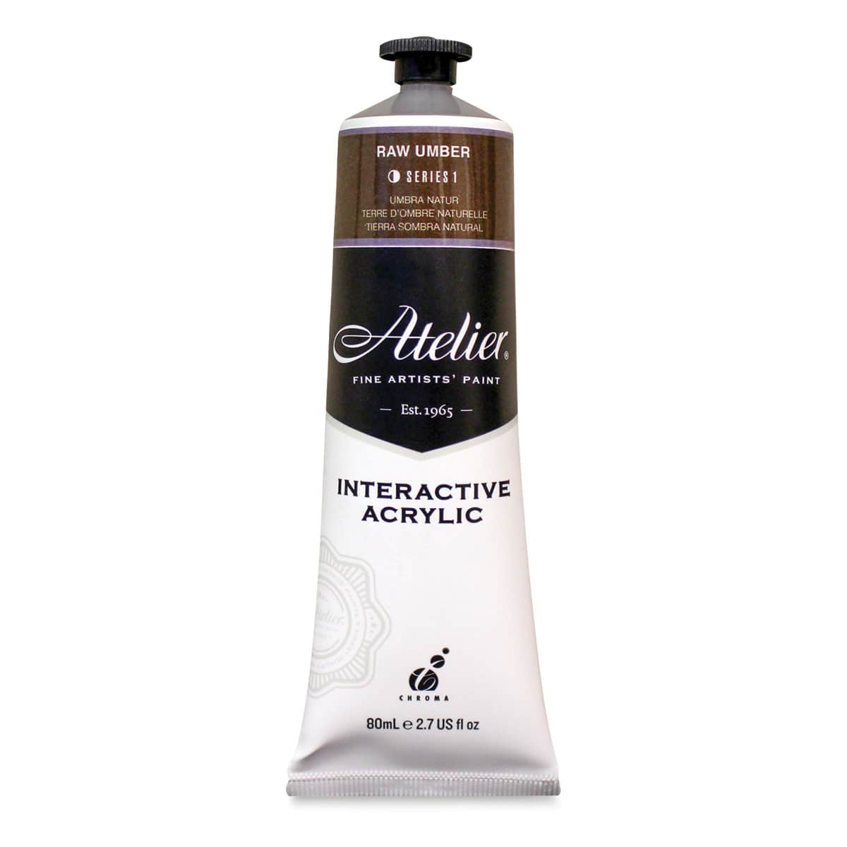 Chroma Atelier Interactive Artists' Acrylics - Raw Umber, 80 ml tube