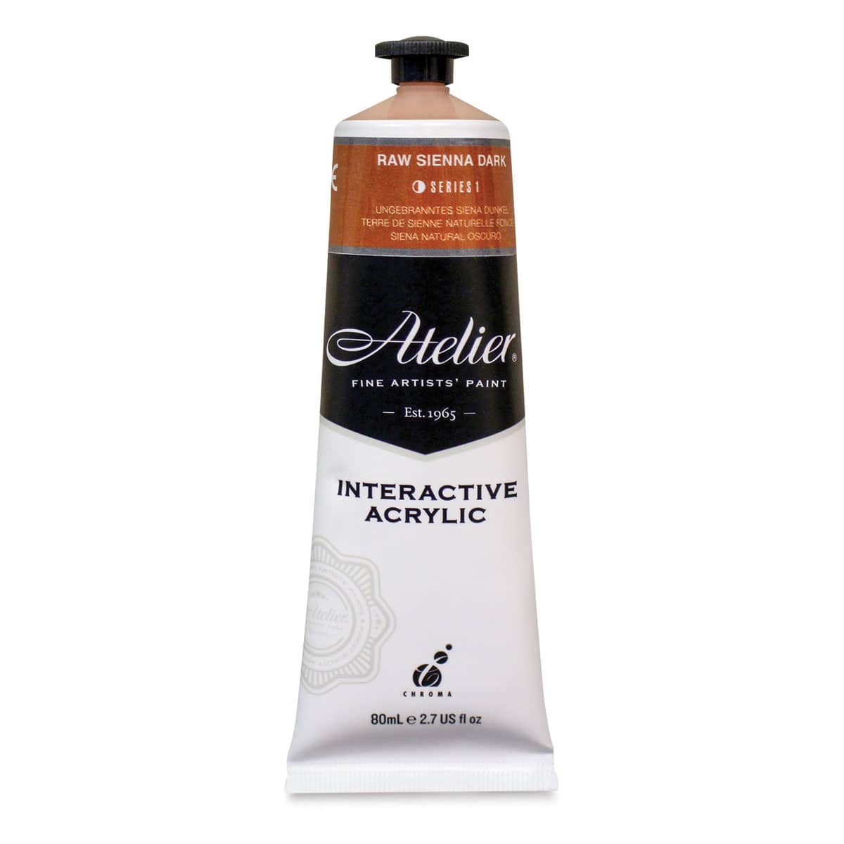 Chroma Atelier Interactive Artists' Acrylics - Raw Sienna Dark, 80 ml tube