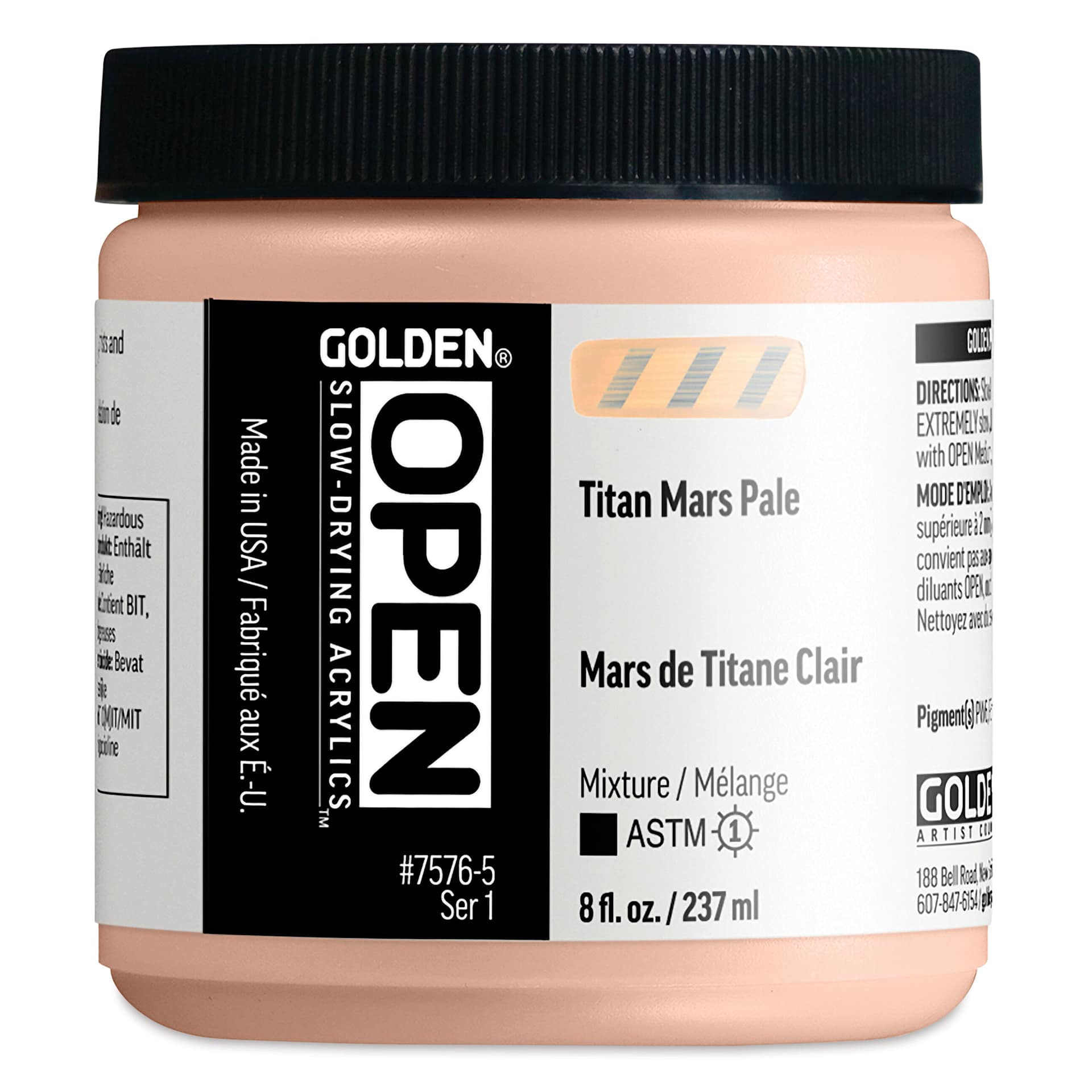 Golden Open Acrylics - Titan Mars Pale, 8 oz Jar