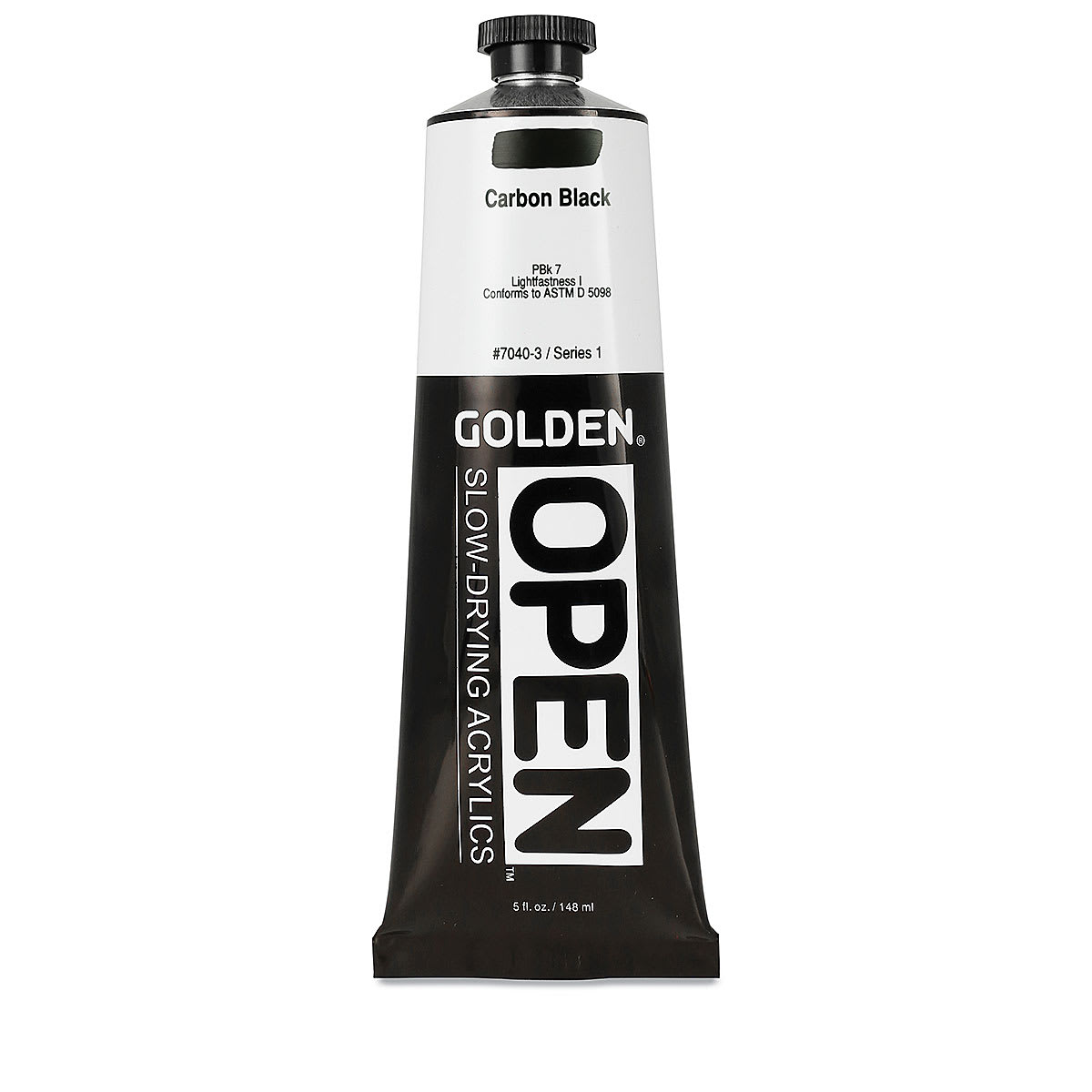 Golden Open Acrylics - Carbon Black, 5 oz Tube