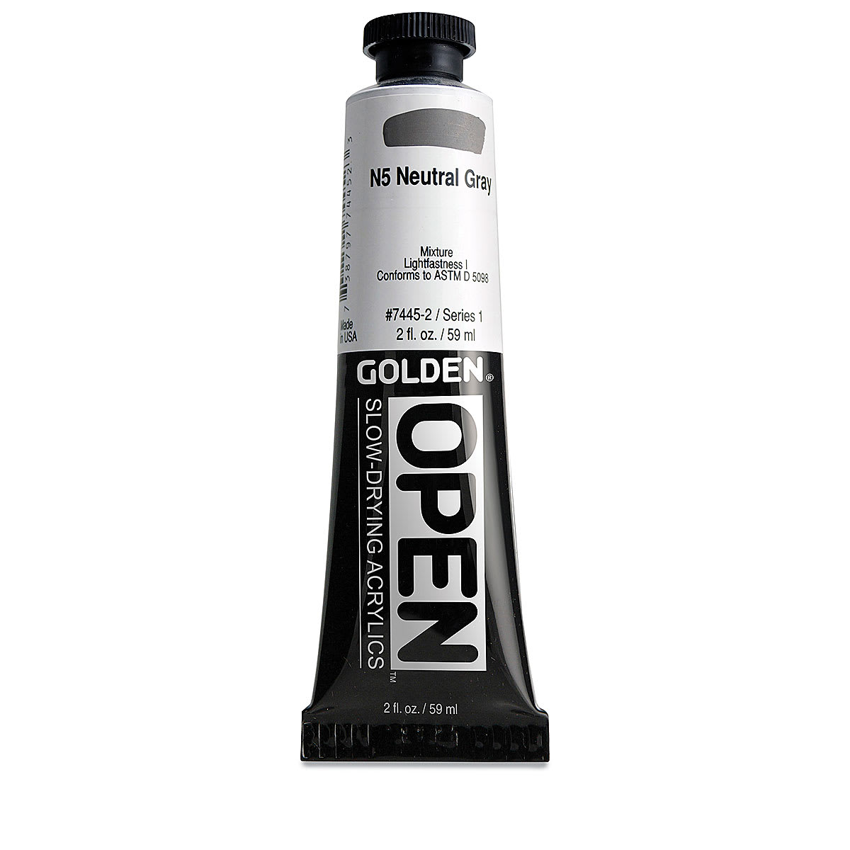Golden Open Acrylics - Neutral Gray N5, 2 oz Tube