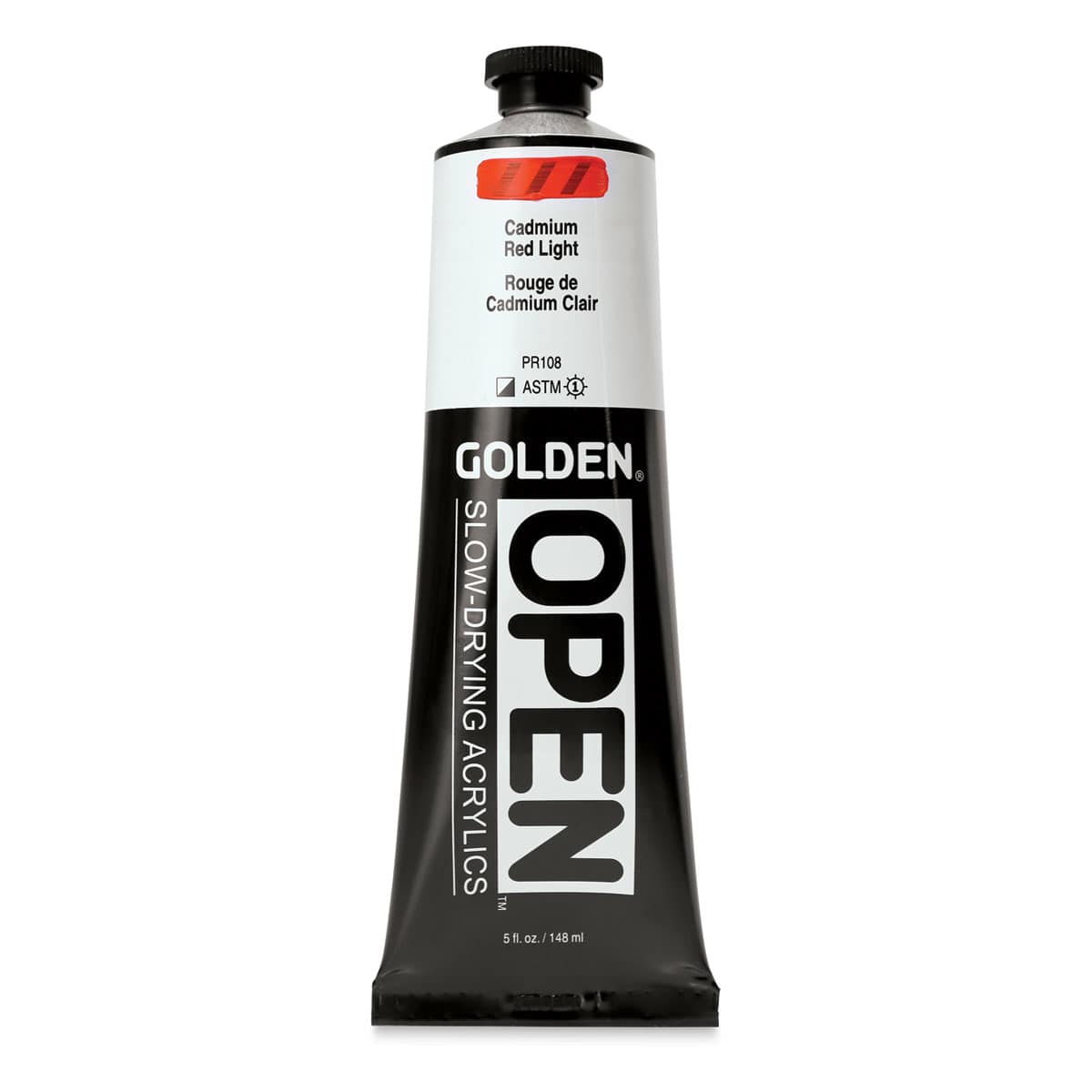 Golden Open Acrylics - Cadmium Red Light, 5 oz Tube