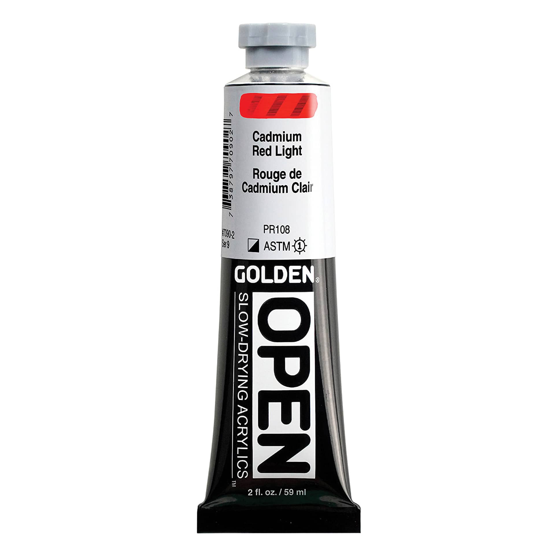 Golden Open Acrylics - Cadmium Red Light, 2 oz Tube