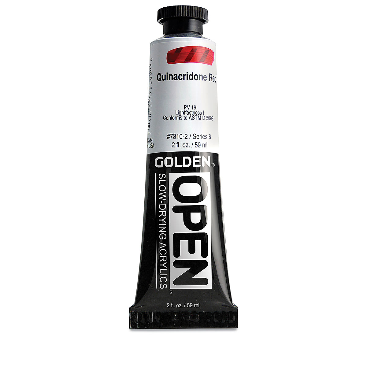 Golden Open Acrylics - Quinacridone Red, 2 oz Tube