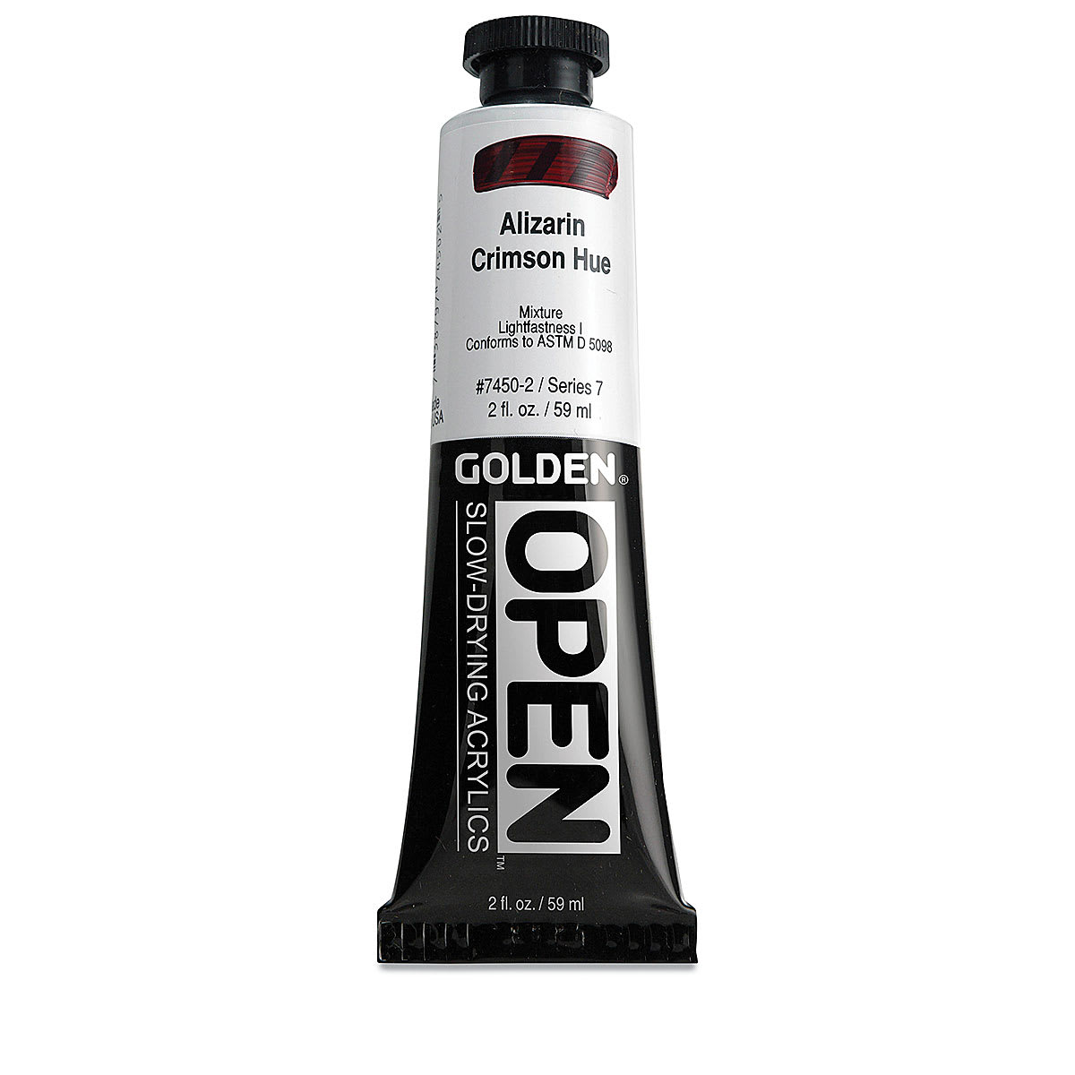 Golden Open Acrylics - Alizarin Crimson Hue, 2 oz Tube
