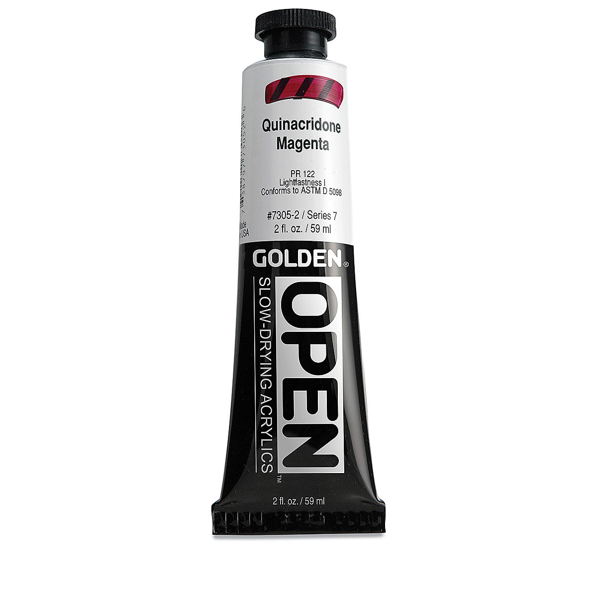 Golden Open Acrylics - Quinacridone Magenta, 2 oz Tube