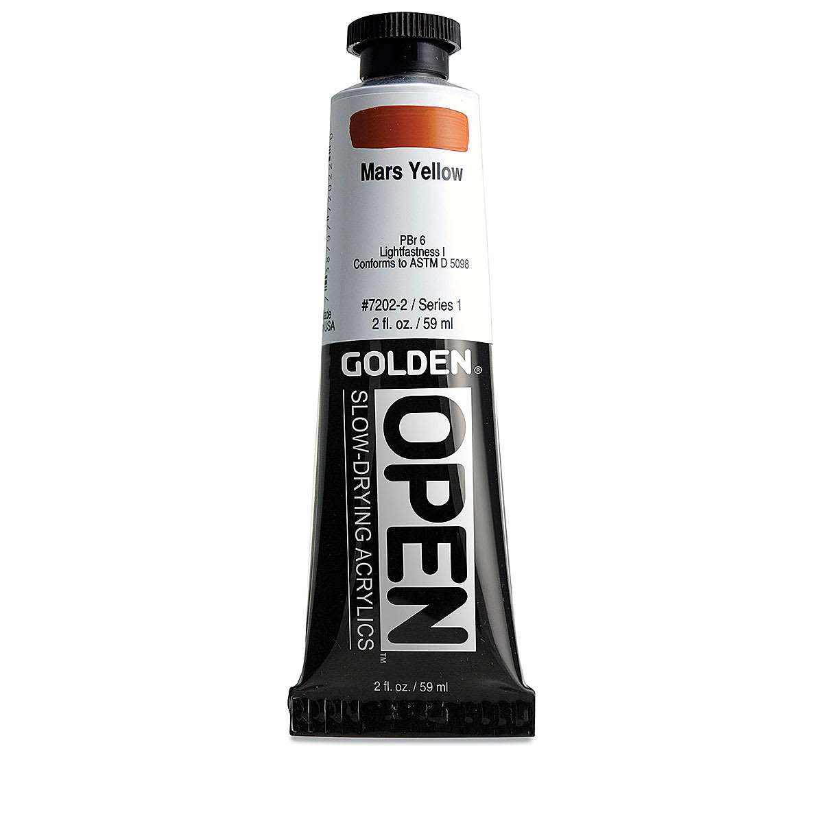 Golden Open Acrylics - Mars Yellow, 2 oz Tube