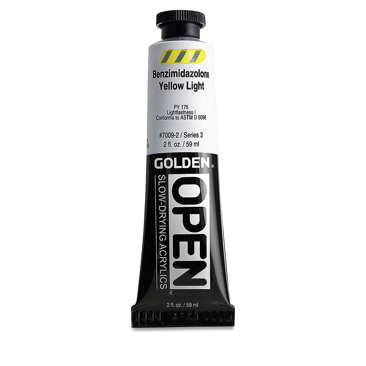 Golden Open Acrylics - Benzimidazolone Yellow Light, 2 oz Tube