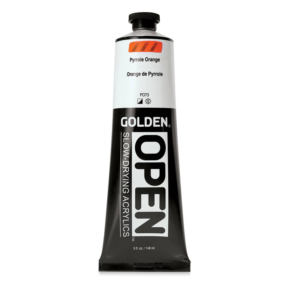 Golden Open Acrylics - Pyrrole Orange, 5 oz Tube