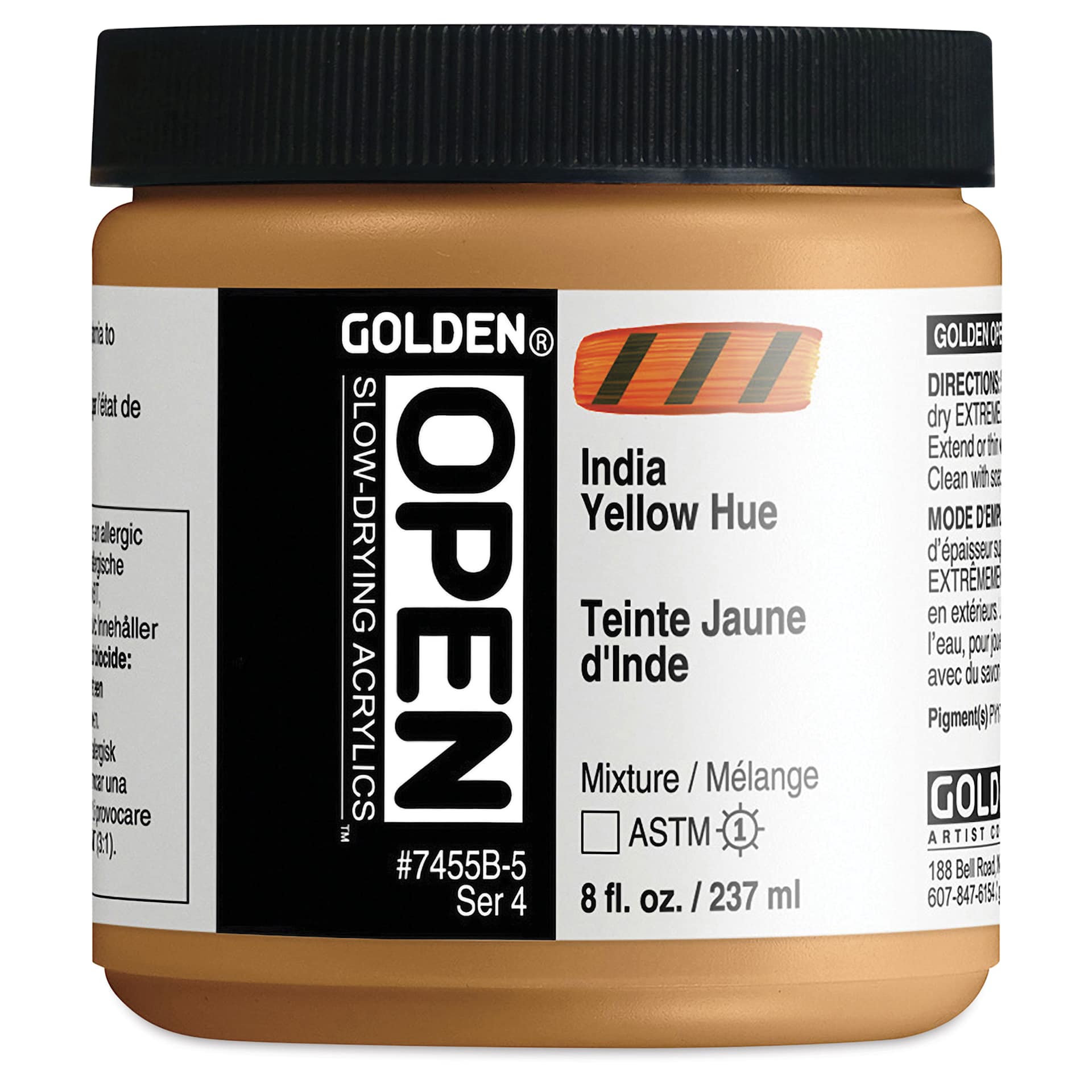 Golden Open Acrylics - Indian Yellow Hue, 8 oz Jar