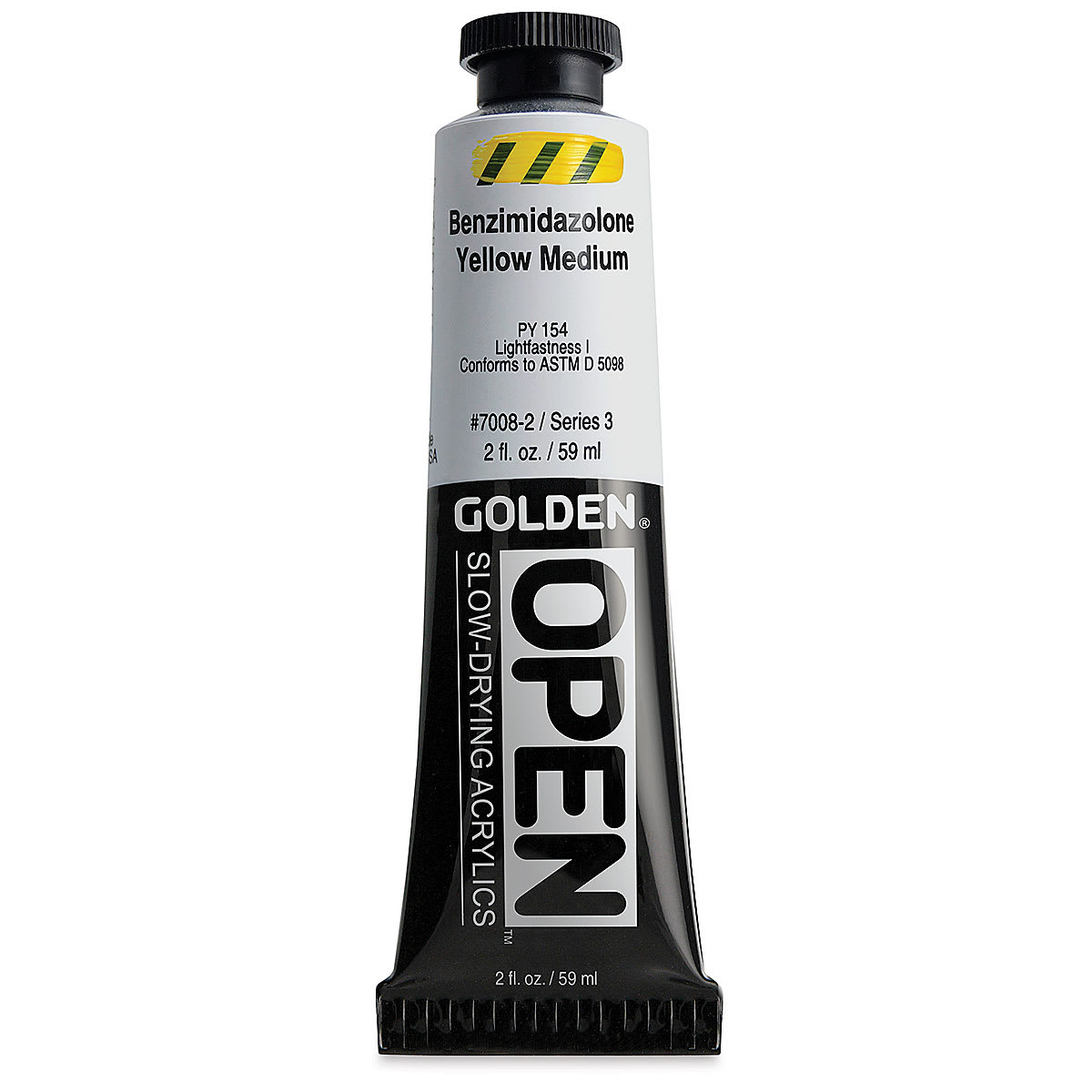 Golden Open Acrylics - Benzimidazolone Yellow Medium, 2 oz Tube