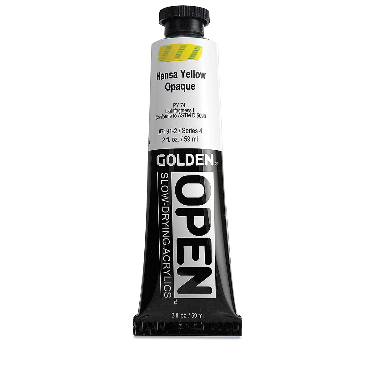 Golden Open Acrylics - Hansa Yellow Opaque, 2 oz Tube