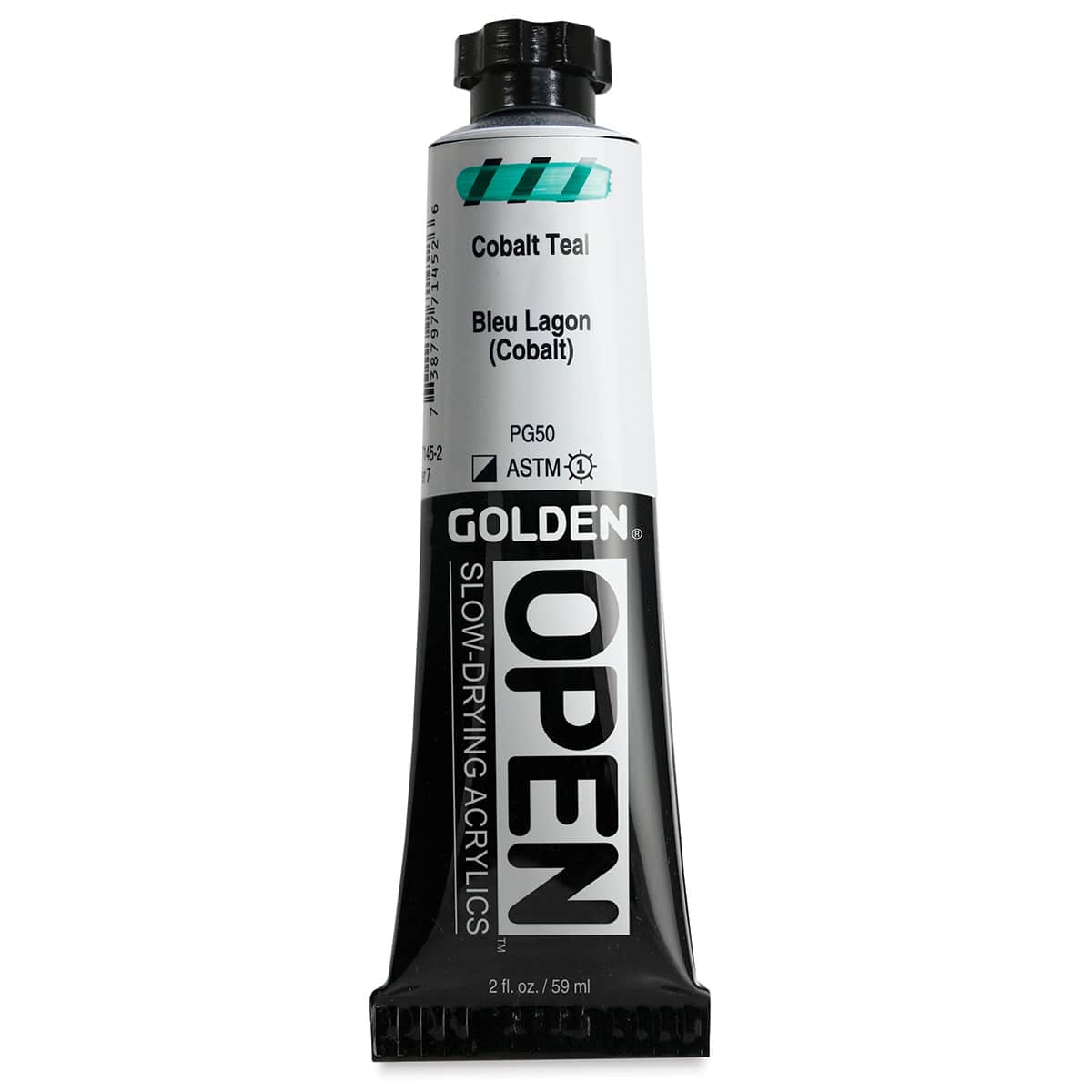 Golden Open Acrylics - Cobalt Teal, 2 oz Tube