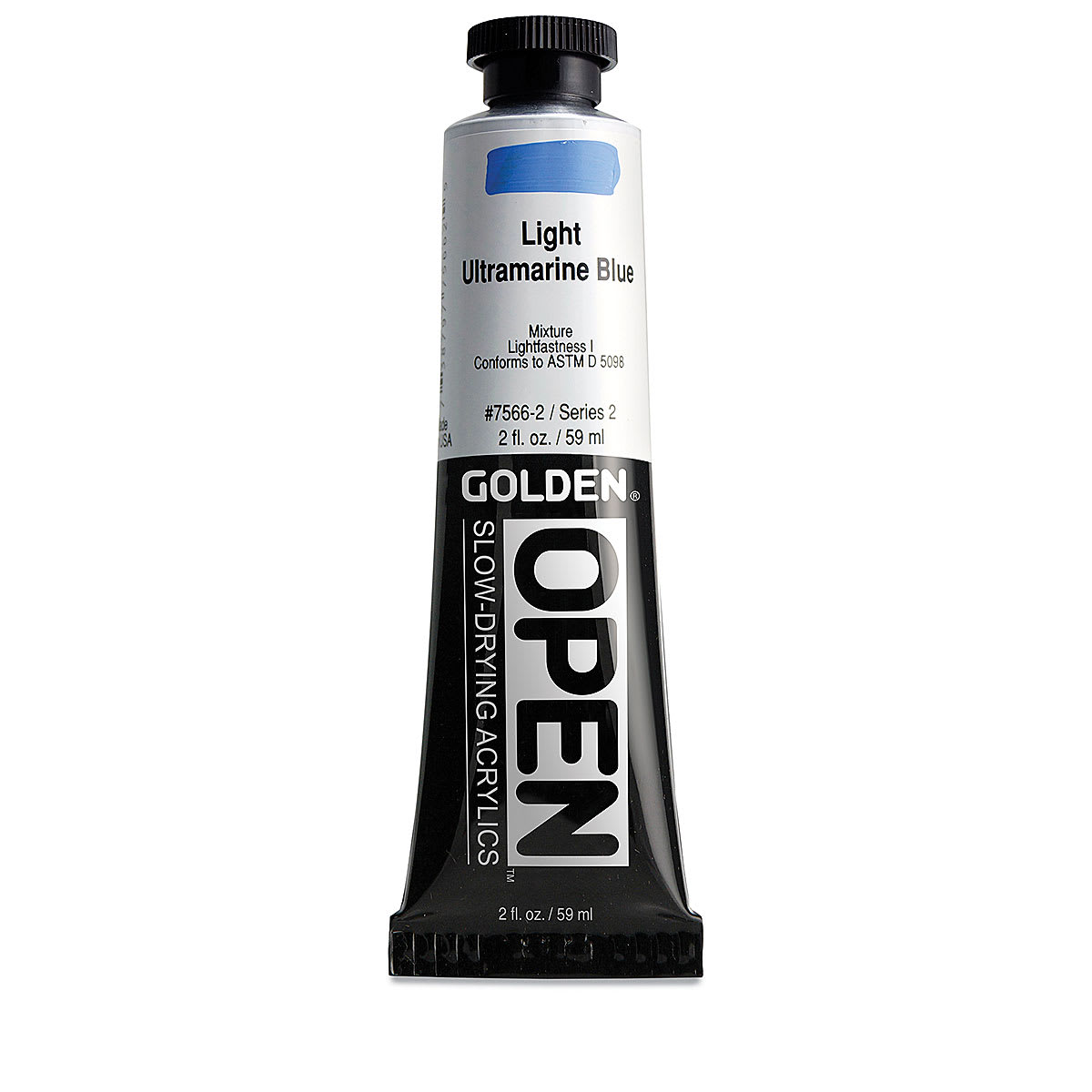 Golden Open Acrylics - Light Ultramarine Blue, 2 oz Tube