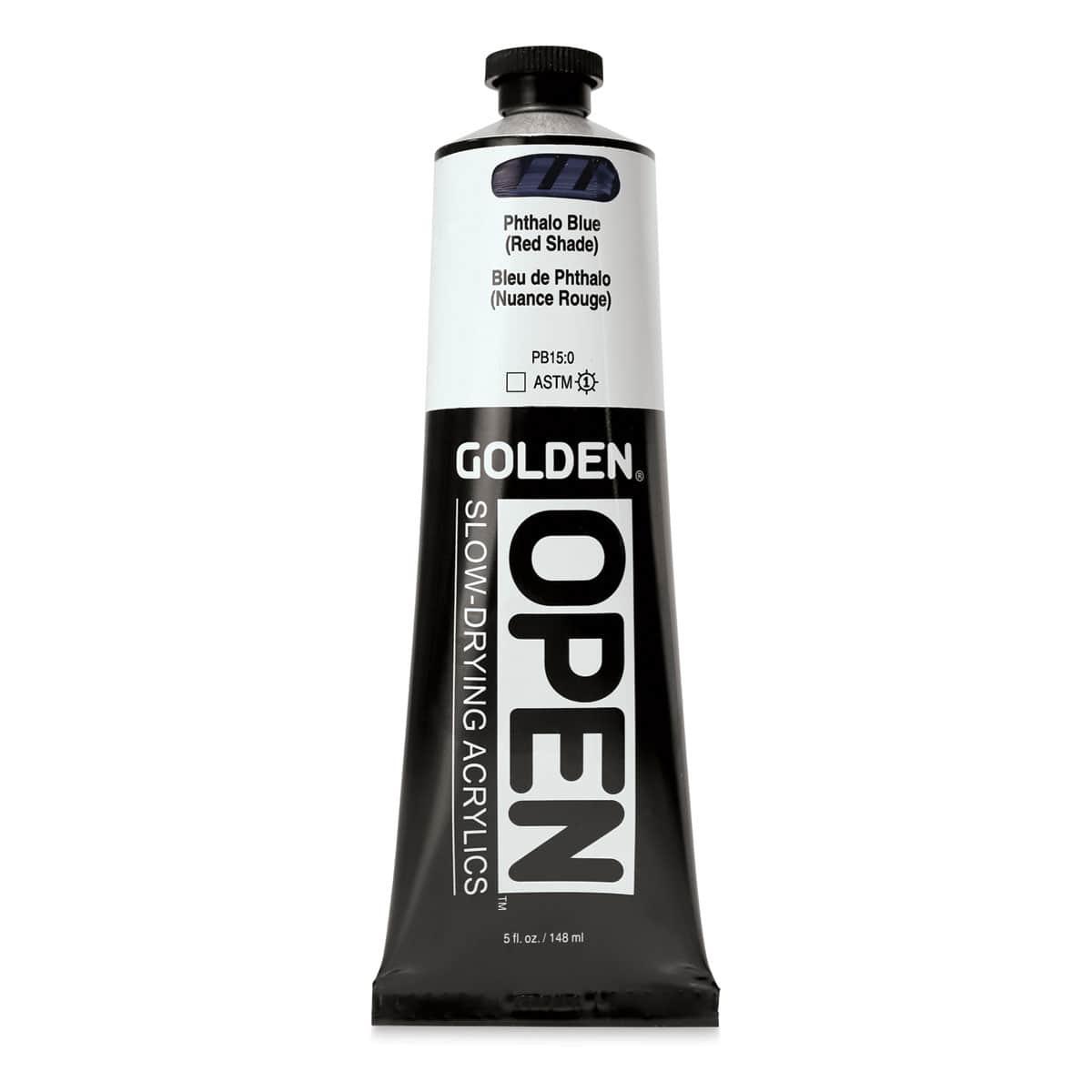 Golden Open Acrylics - Phthalo Blue (Red Shade), 5 oz Tube