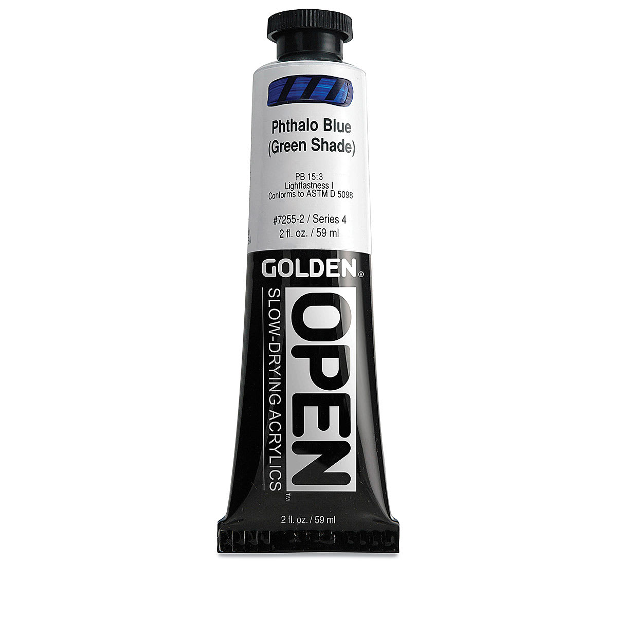 Golden Open Acrylic - Phthalo Blue (Green Shade), 2 oz Tube