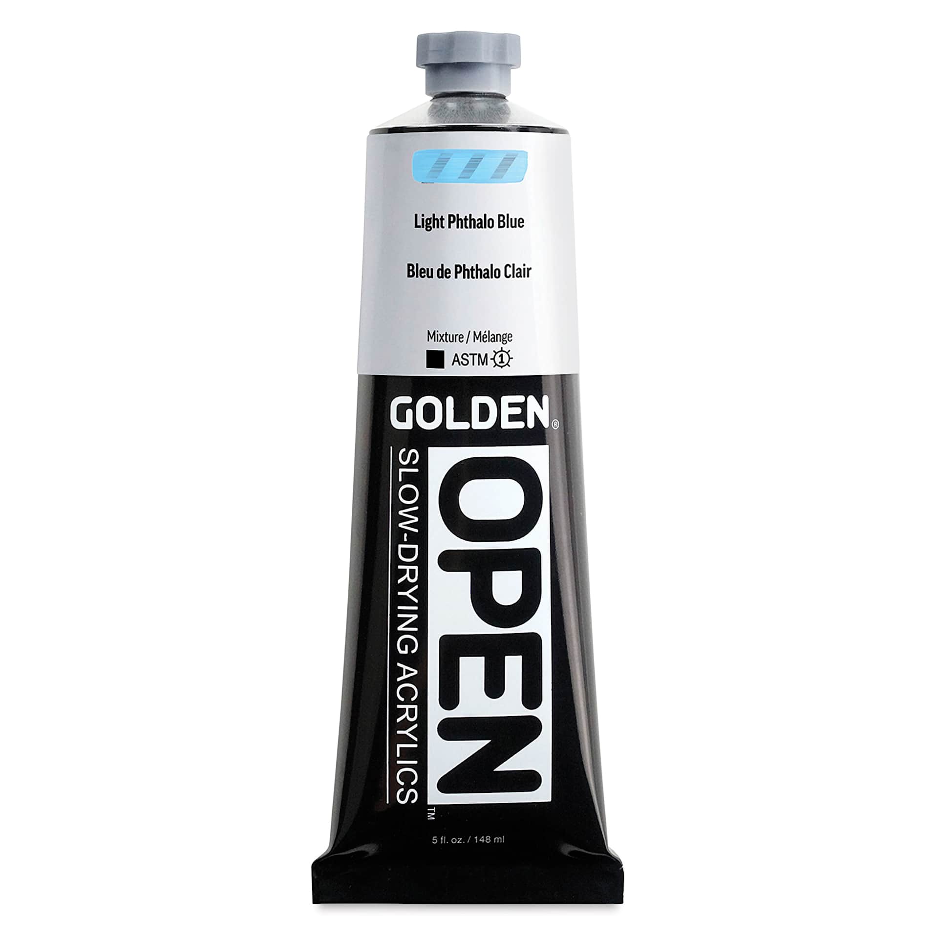 Golden Open Acrylics - Light Phthalo Blue, 5 oz Tube