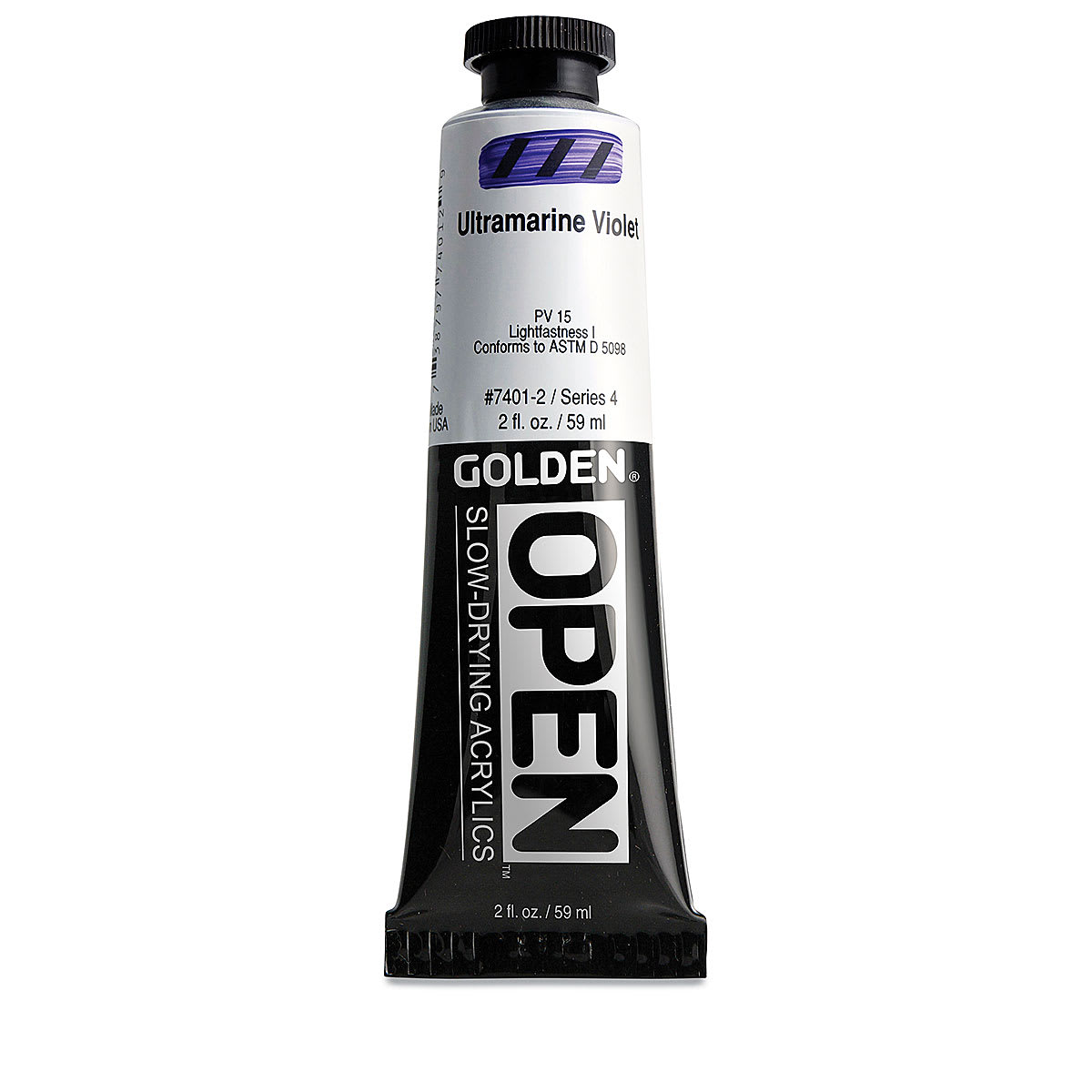 Golden Open Acrylics - Ultramarine Violet, 2 oz tube