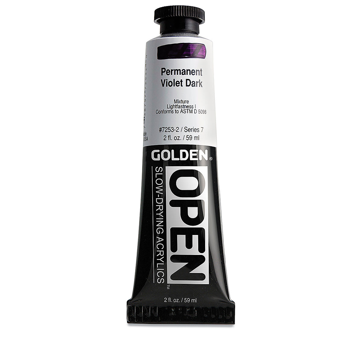 Golden Open Acrylics - Permanent Violet Dark, 2 oz Tube