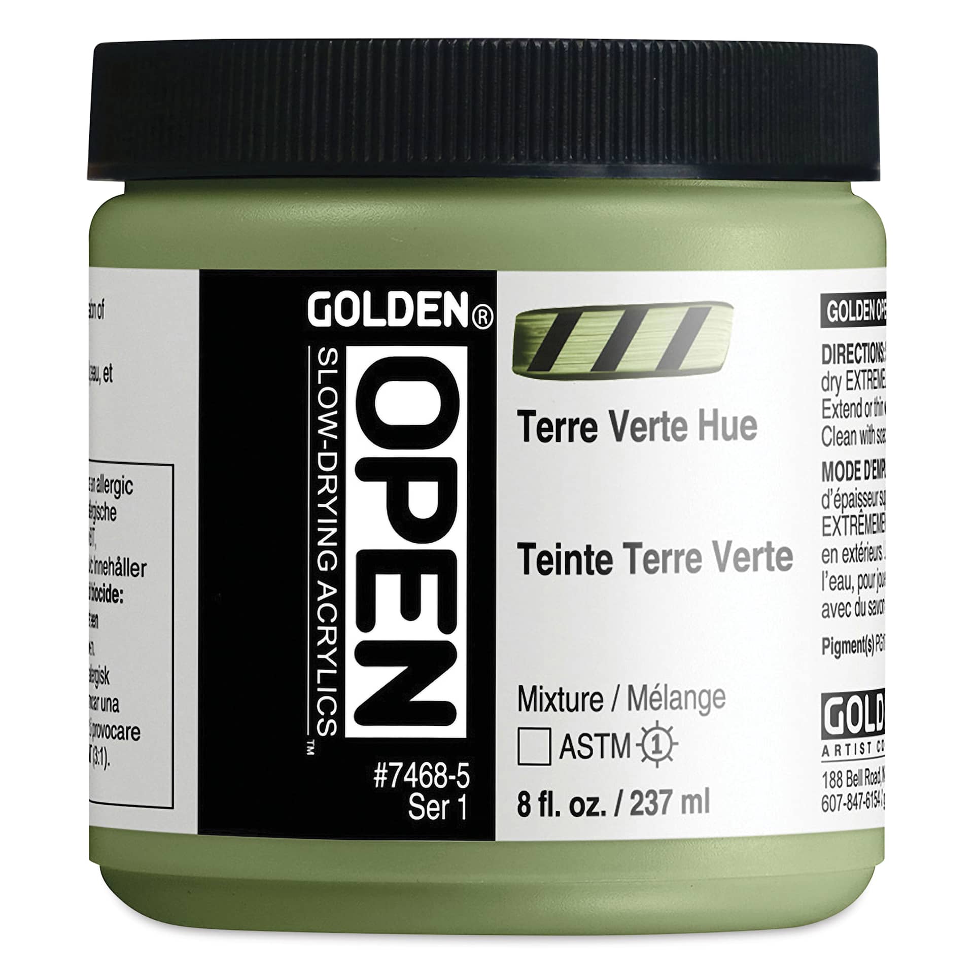 Golden Open Acrylics - Terre Verte Hue, 8 oz Jar