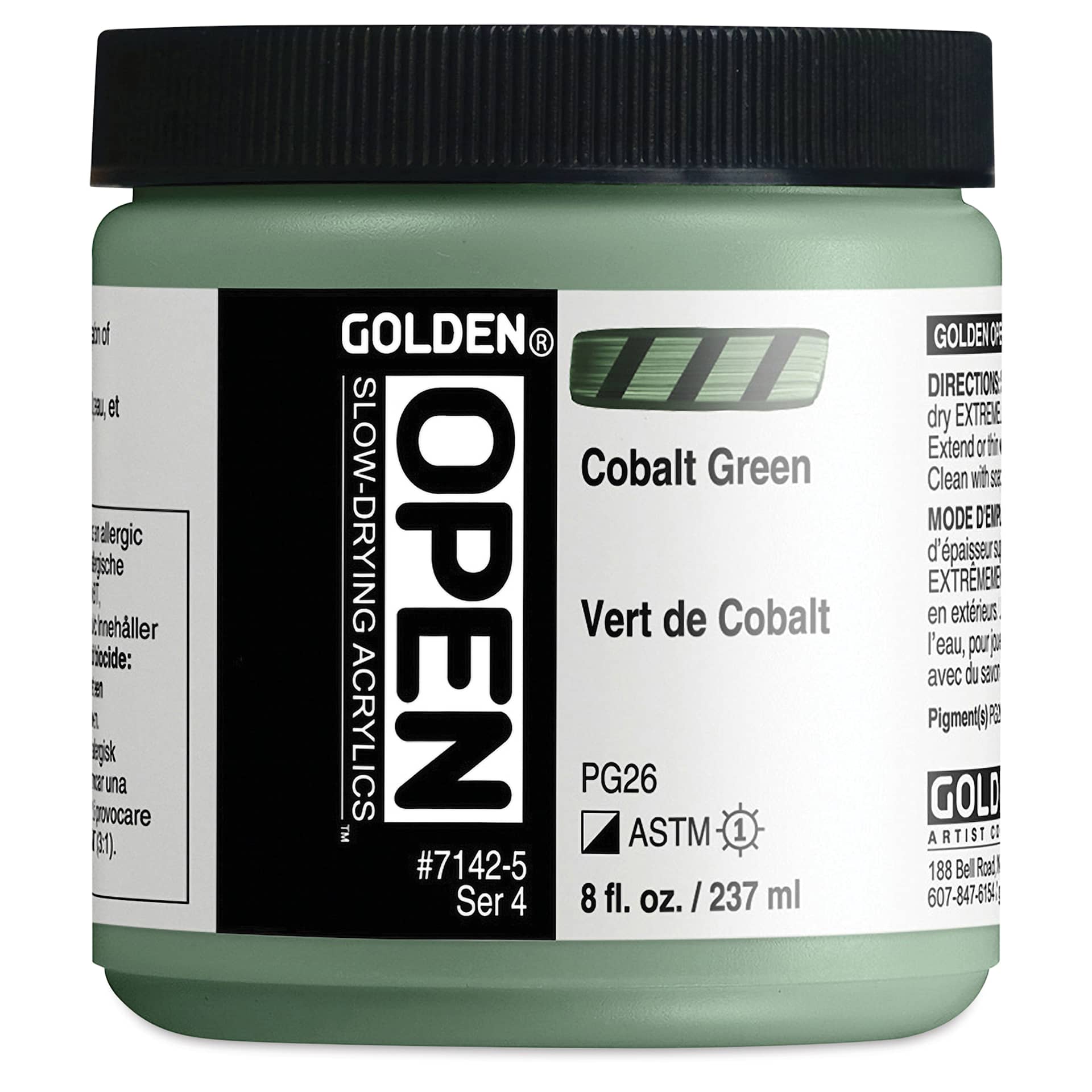 Golden Open Acrylics - Cobalt Green, 8 oz Jar