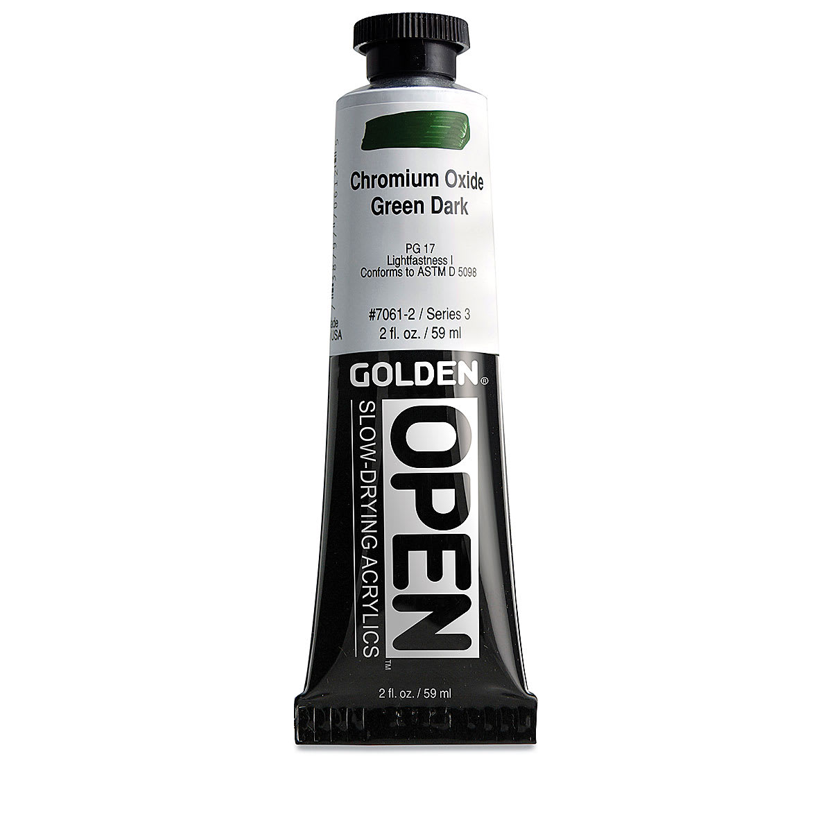Golden Open Acrylics - Chromium Oxide Green Dark, 2 oz Tube