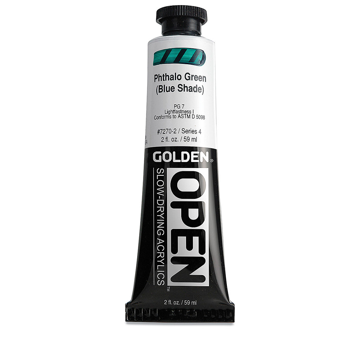 Golden Open Acrylics - Phthalo Green (Blue Shade), 2 oz Tube