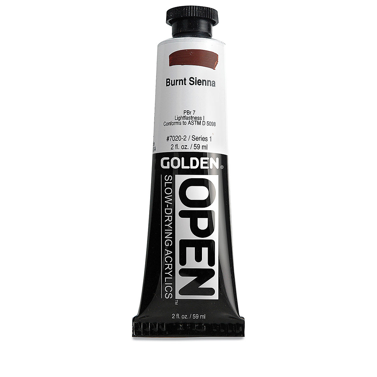 Golden Open Acrylics - Burnt Sienna, 2 oz Tube