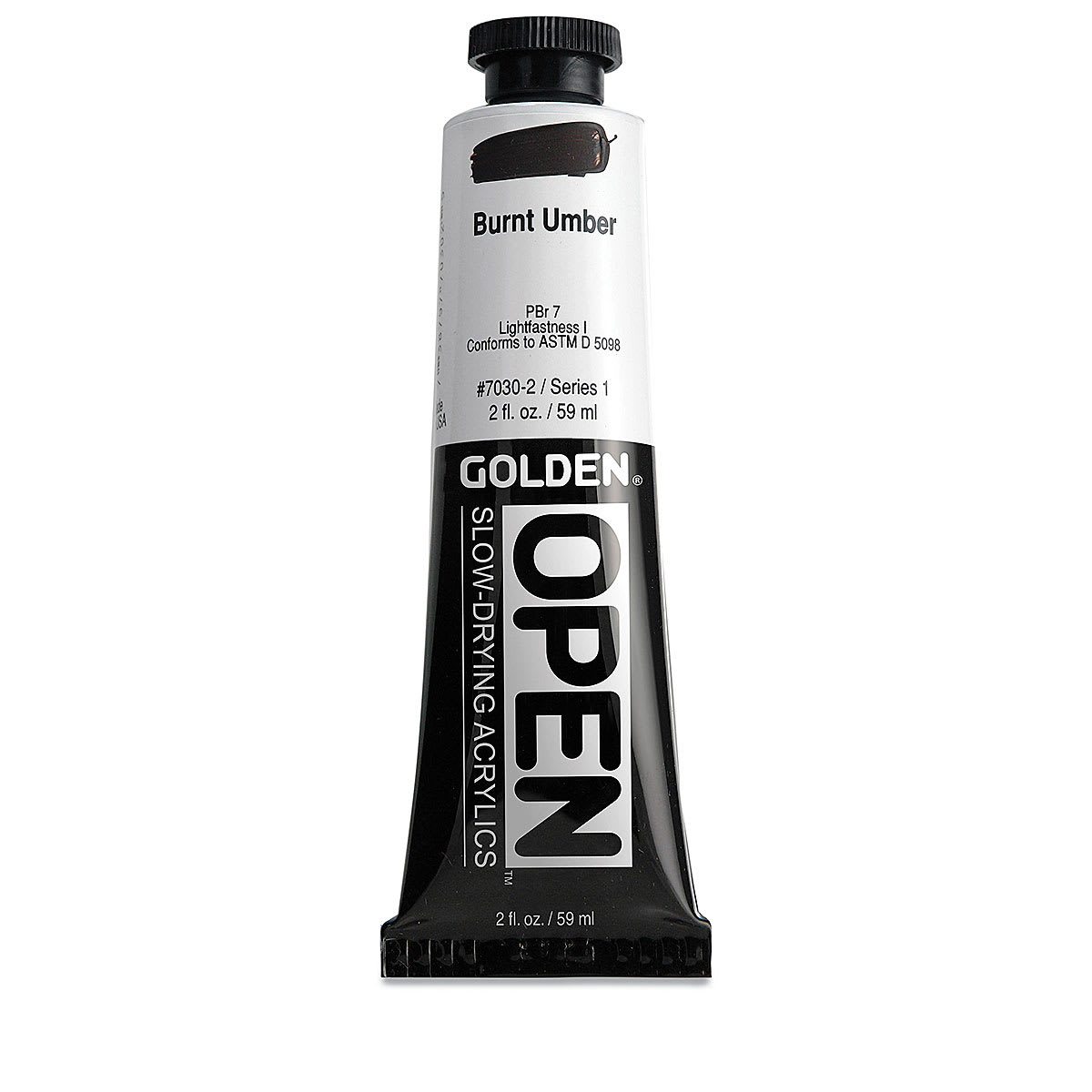 Golden Open Acrylics - Burnt Umber, 2 oz Tube